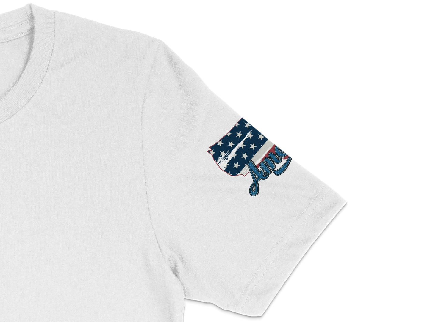 Patriotic Dripping Paint USA Flag Embroidery White T-Shirt, Unisex Graphic Tee, Summer Fashion, Casual Wear, American Flag Shirt