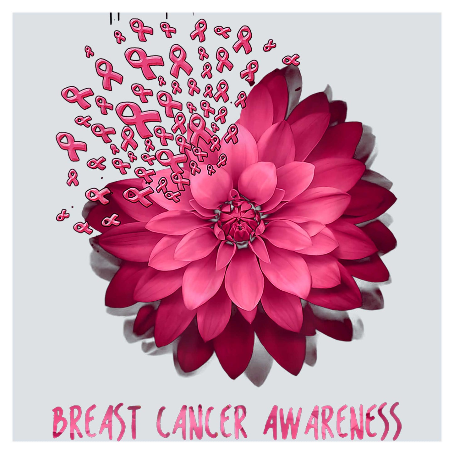 a pink flower with the words breast cancer awareness