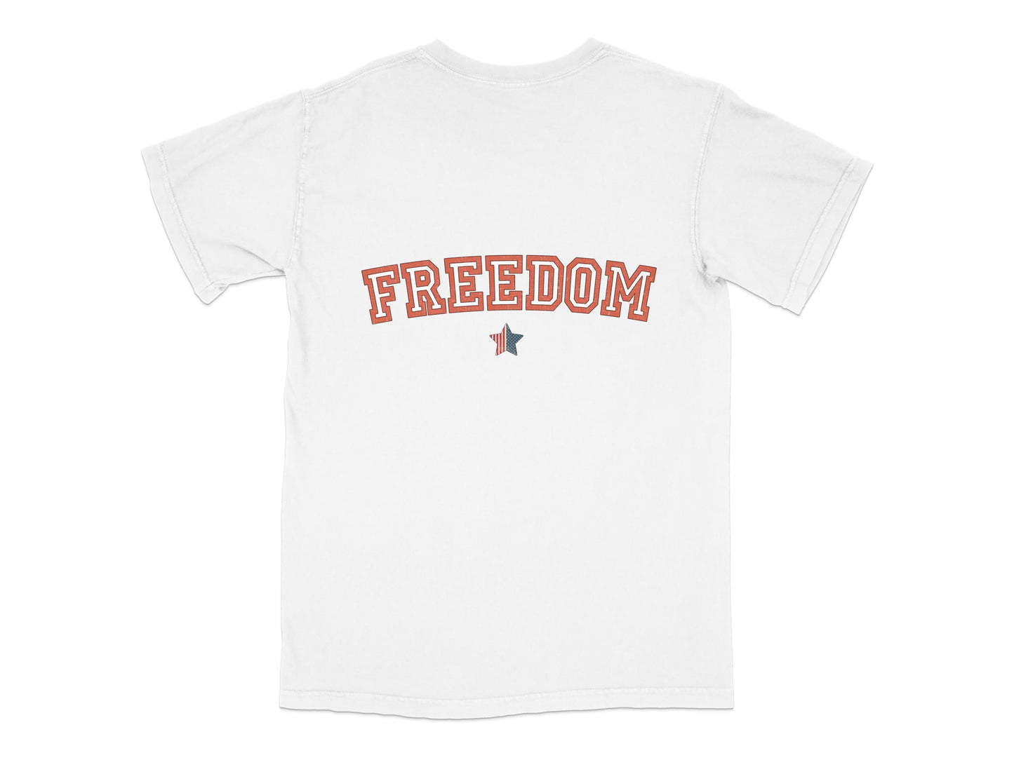 Vintage Inspired Freedom Graphic T-Shirt, White Cotton Tee, Unisex Retro Style Shirt