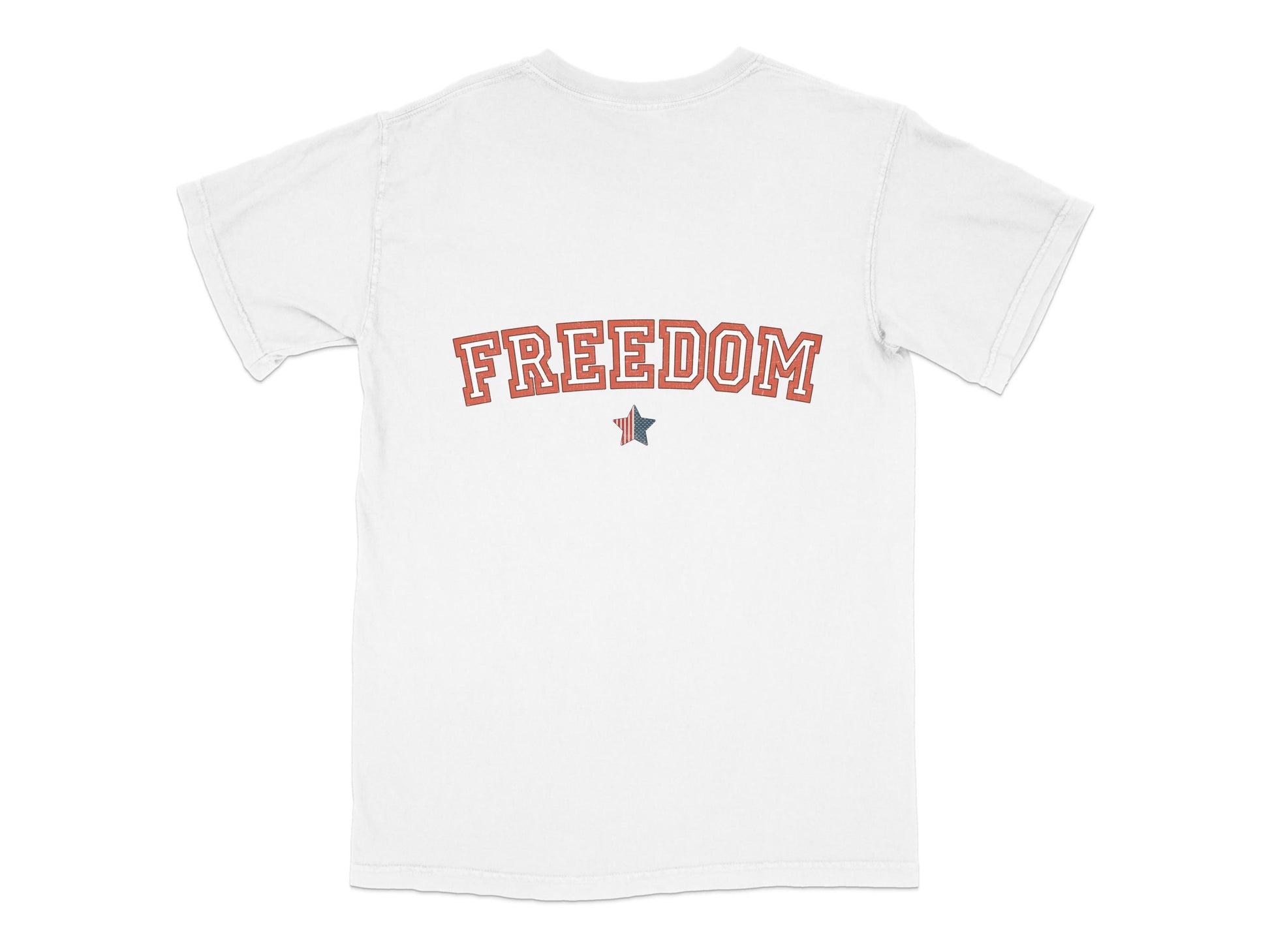 Vintage Inspired Freedom Graphic T-Shirt, White Cotton Tee, Unisex Retro Style Shirt