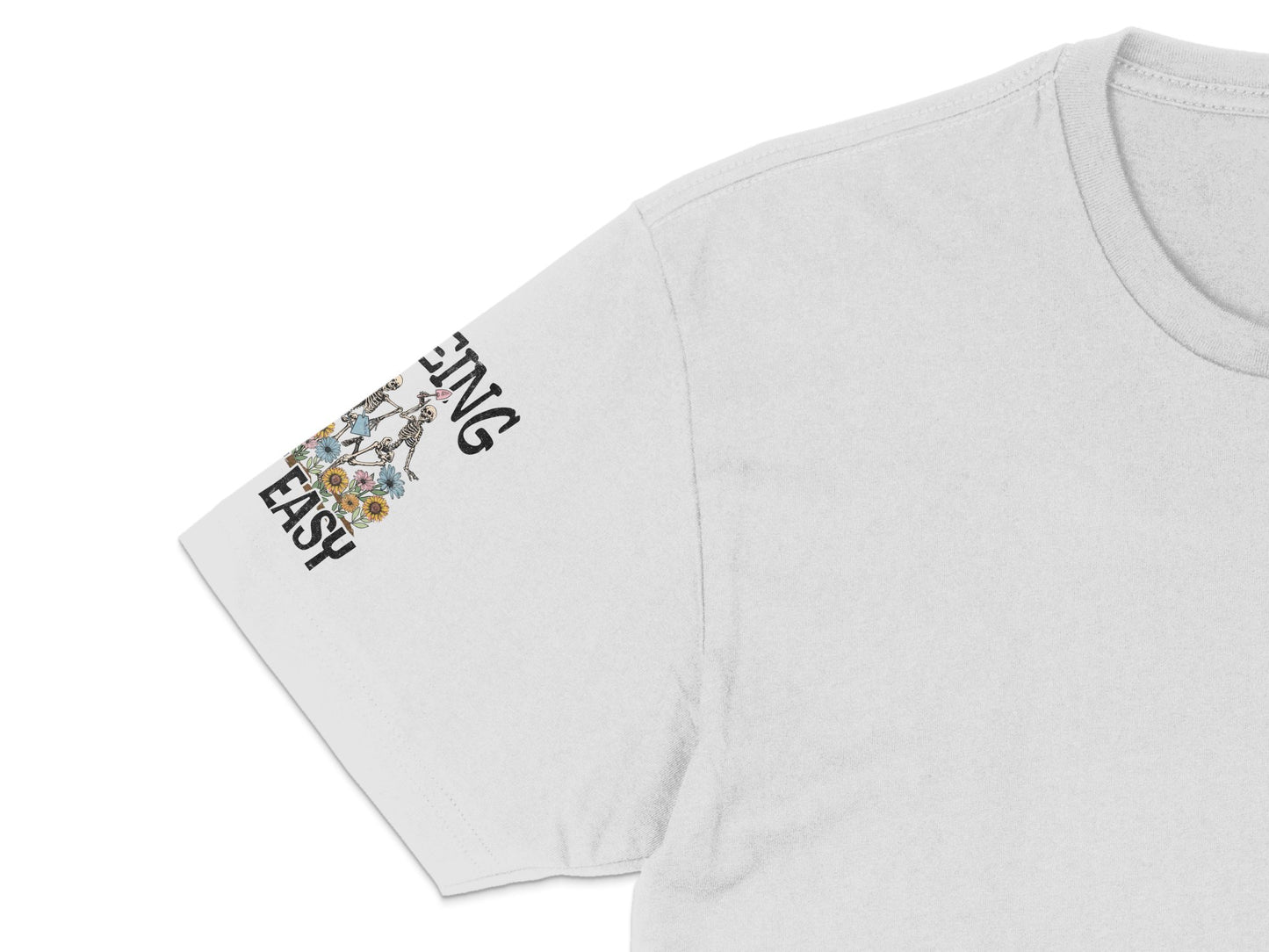 Grey T-Shirt with Unique Etsy Logo, Stylish Flower Design, Casual Summer Wear