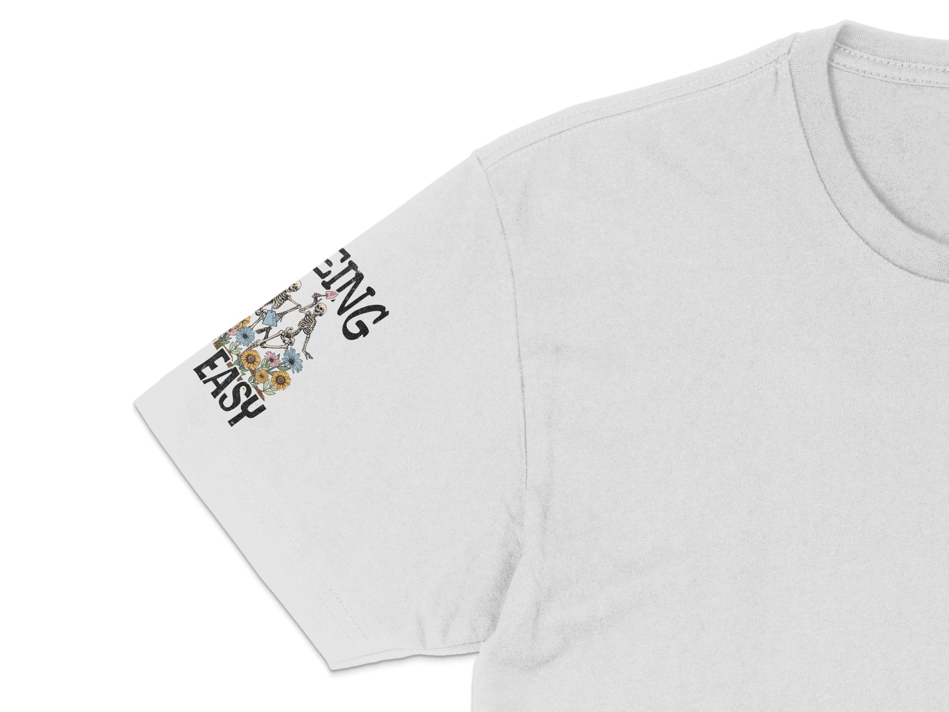 Grey T-Shirt with Unique Etsy Logo, Stylish Flower Design, Casual Summer Wear