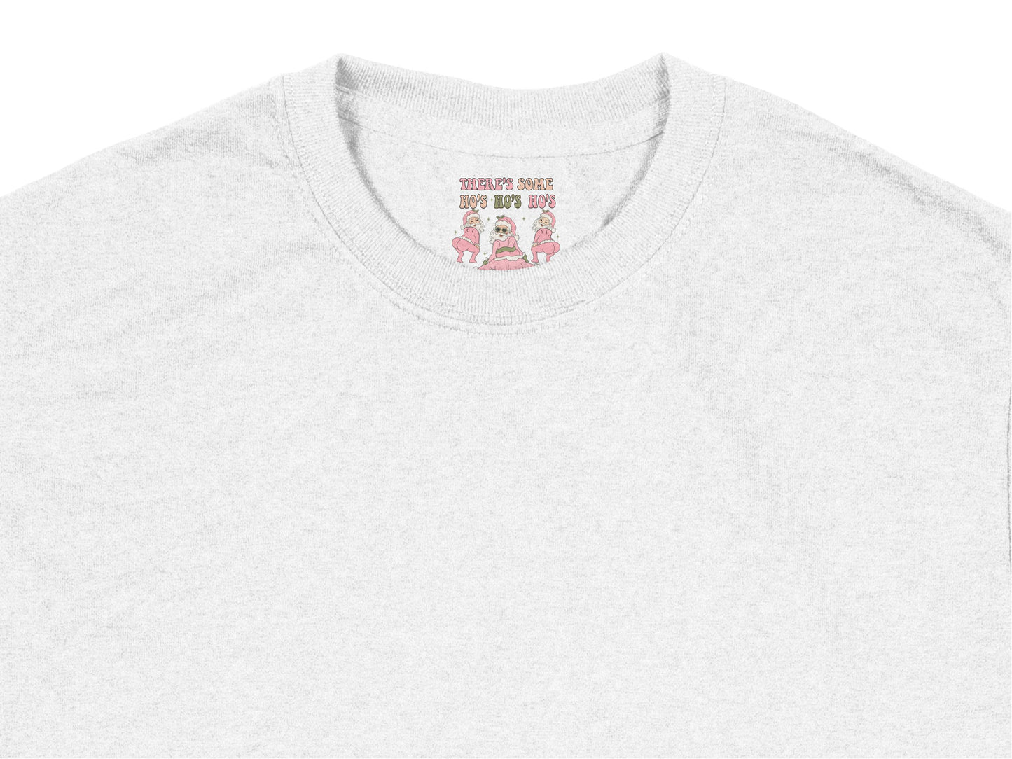 White T-shirt with Pink Cartoon Elephants, Unisex Casual Comfort Fit Top