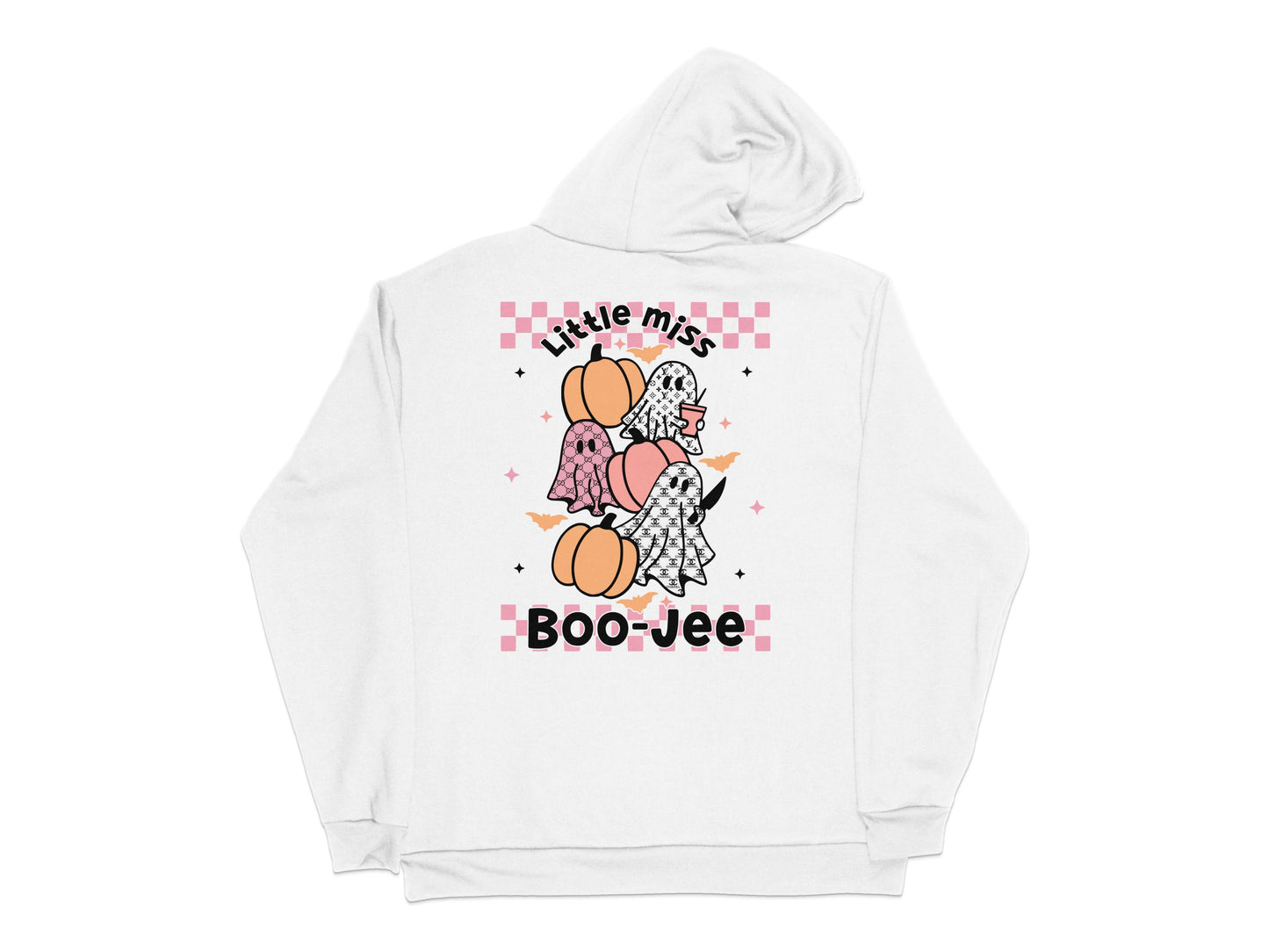 Little Miss Boo-Jee Hoodie, Halloween Graphic Sweatshirt, Cute Fall Pumpkin Design, Women's Casual Fashion Apparel