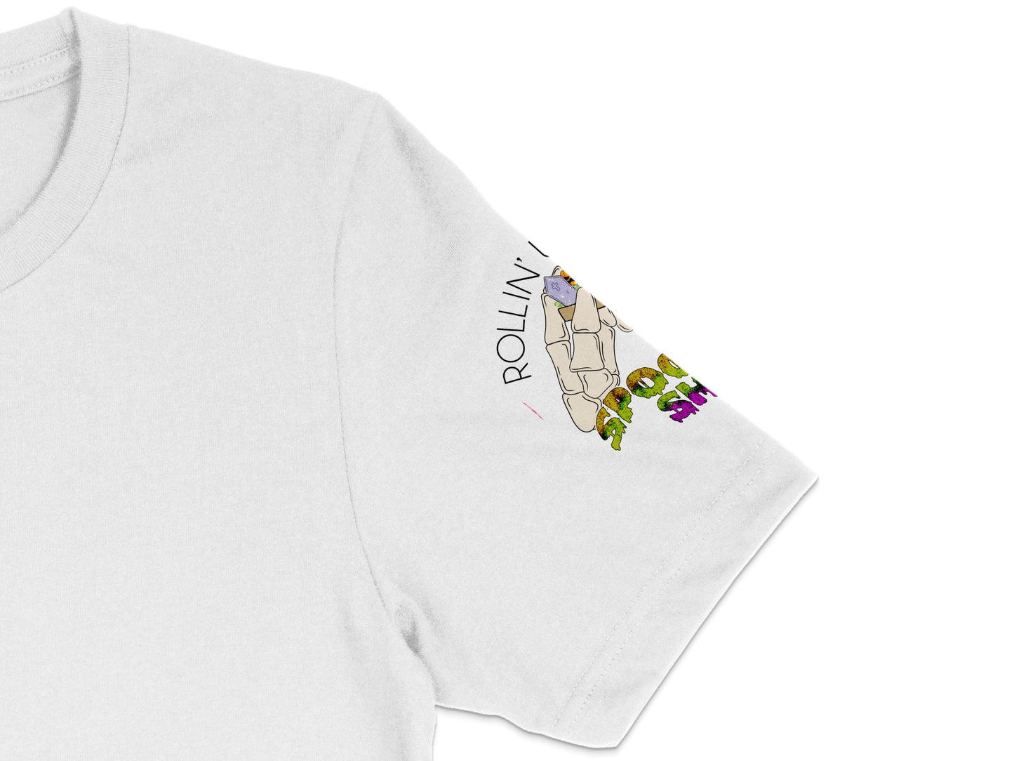 White T-Shirt with Colorful Roller Skate Graphic, Casual Short Sleeve Tee Shirt