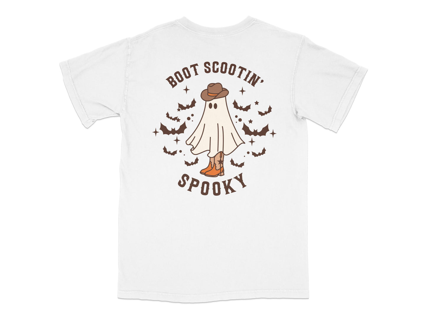 Boot Scootin' Spooky Ghost T-Shirt, Cute Halloween Cowboy Tee, Unisex Western Inspired Apparel