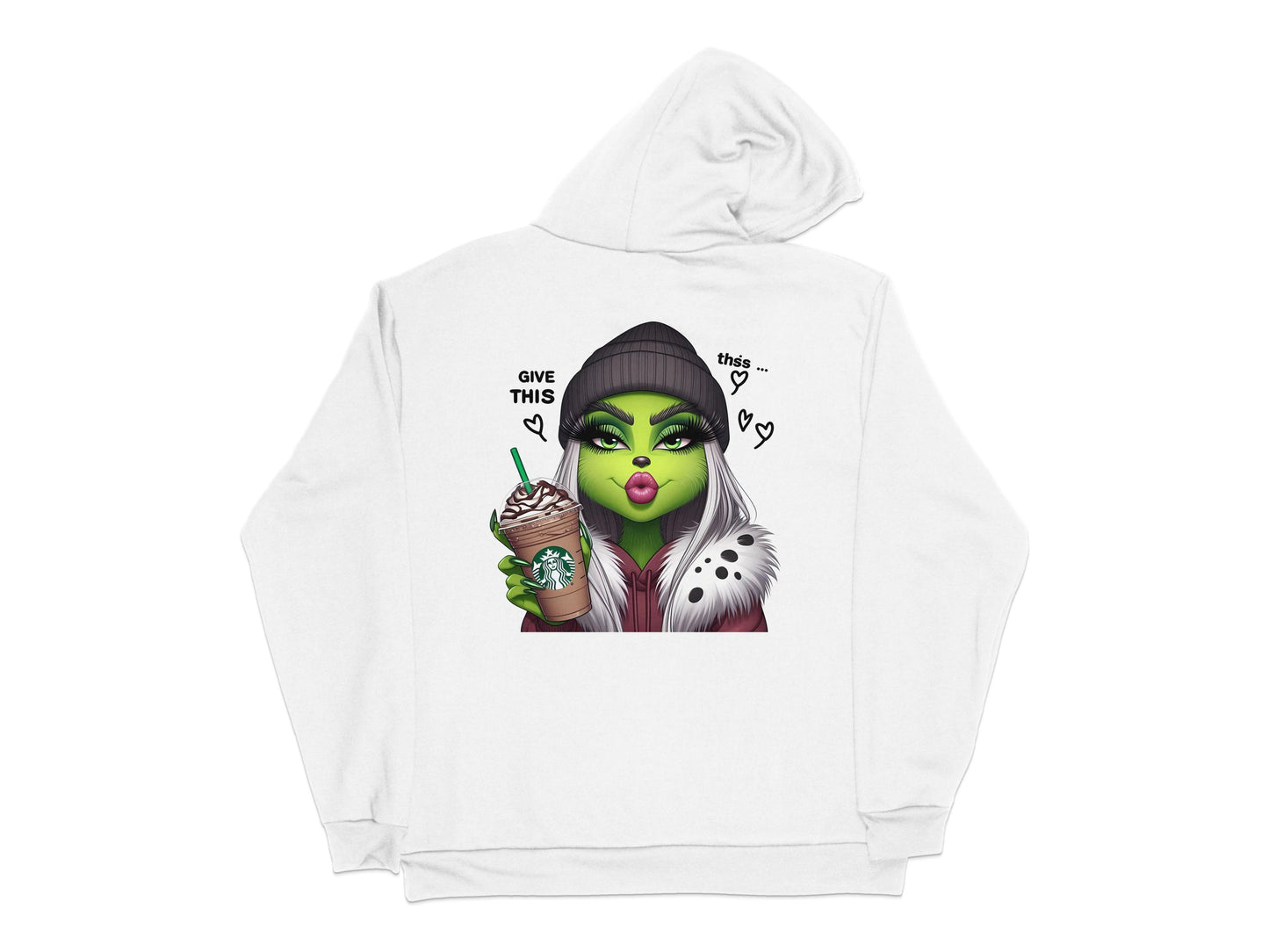 Graphic Hoodie with Fantasy Green Witch Illustration, Unique Art Print Sweatshirt, Trendy Witchy Apparel for Teens and Adults