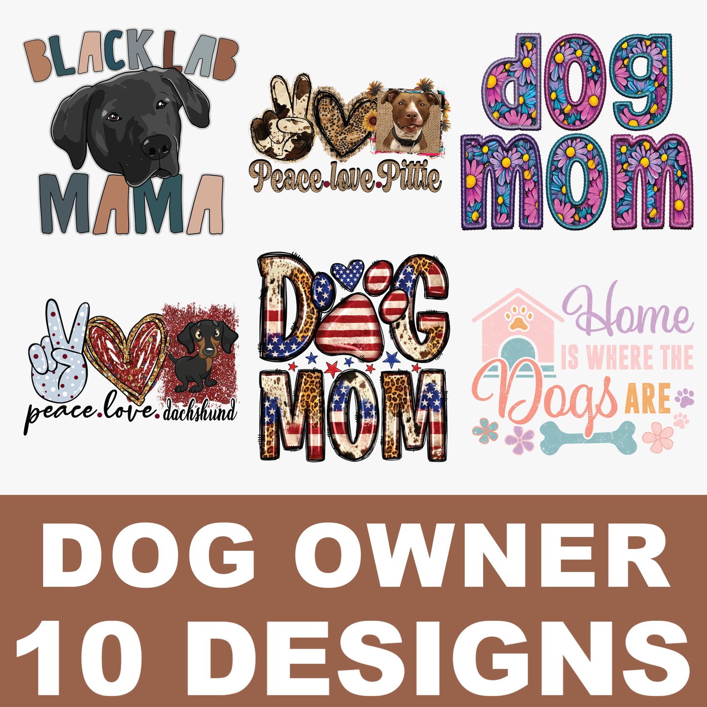 Pre-Made Dog Owner DTF Transfers Gang Sheet - PDOG01
