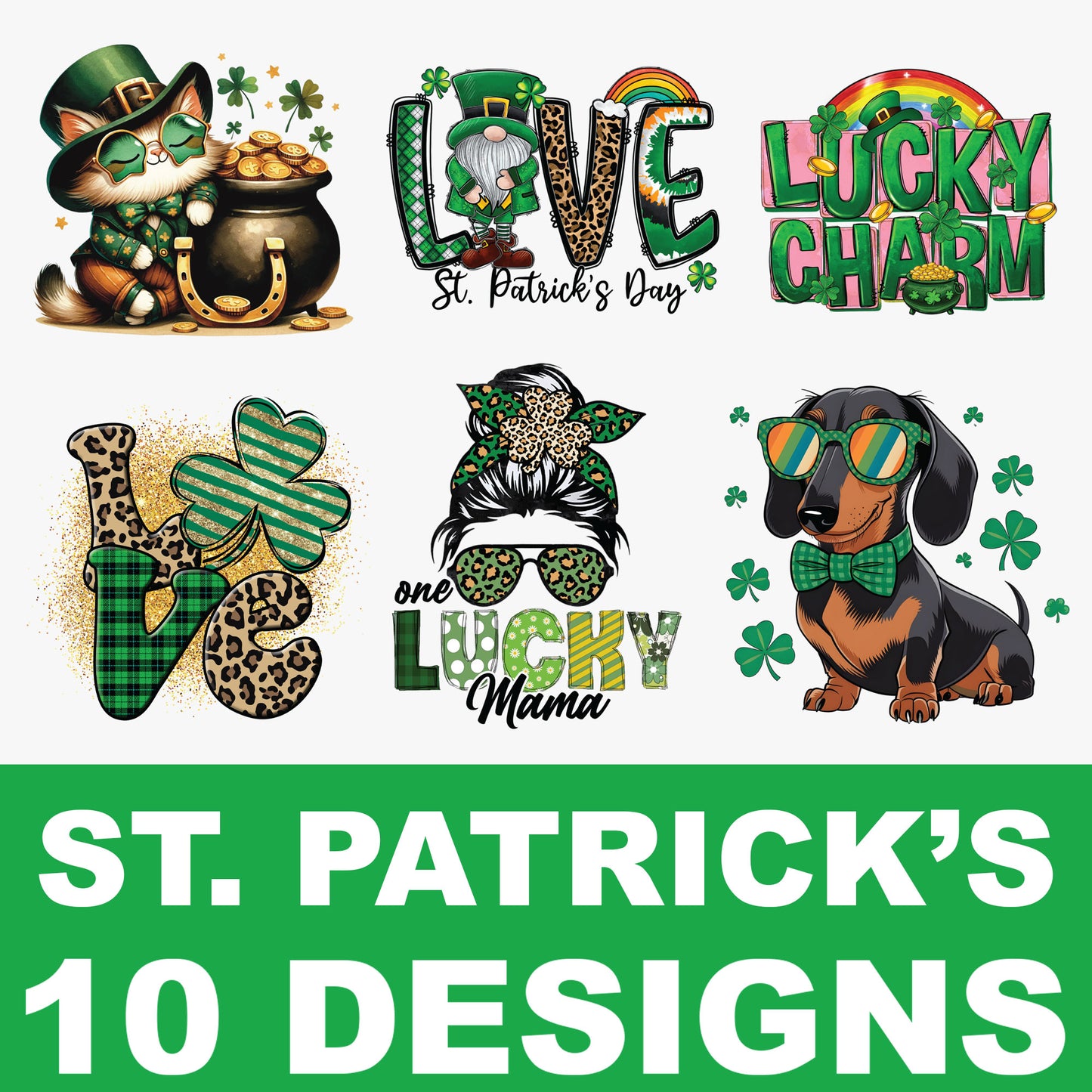 Pre-Made St. Patrick DTF Transfers Gang Sheet - PSP04