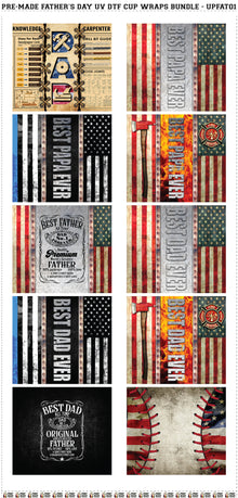 Pre-Made Father's Day UV DTF Cup Wraps Bundle - UPFAT01