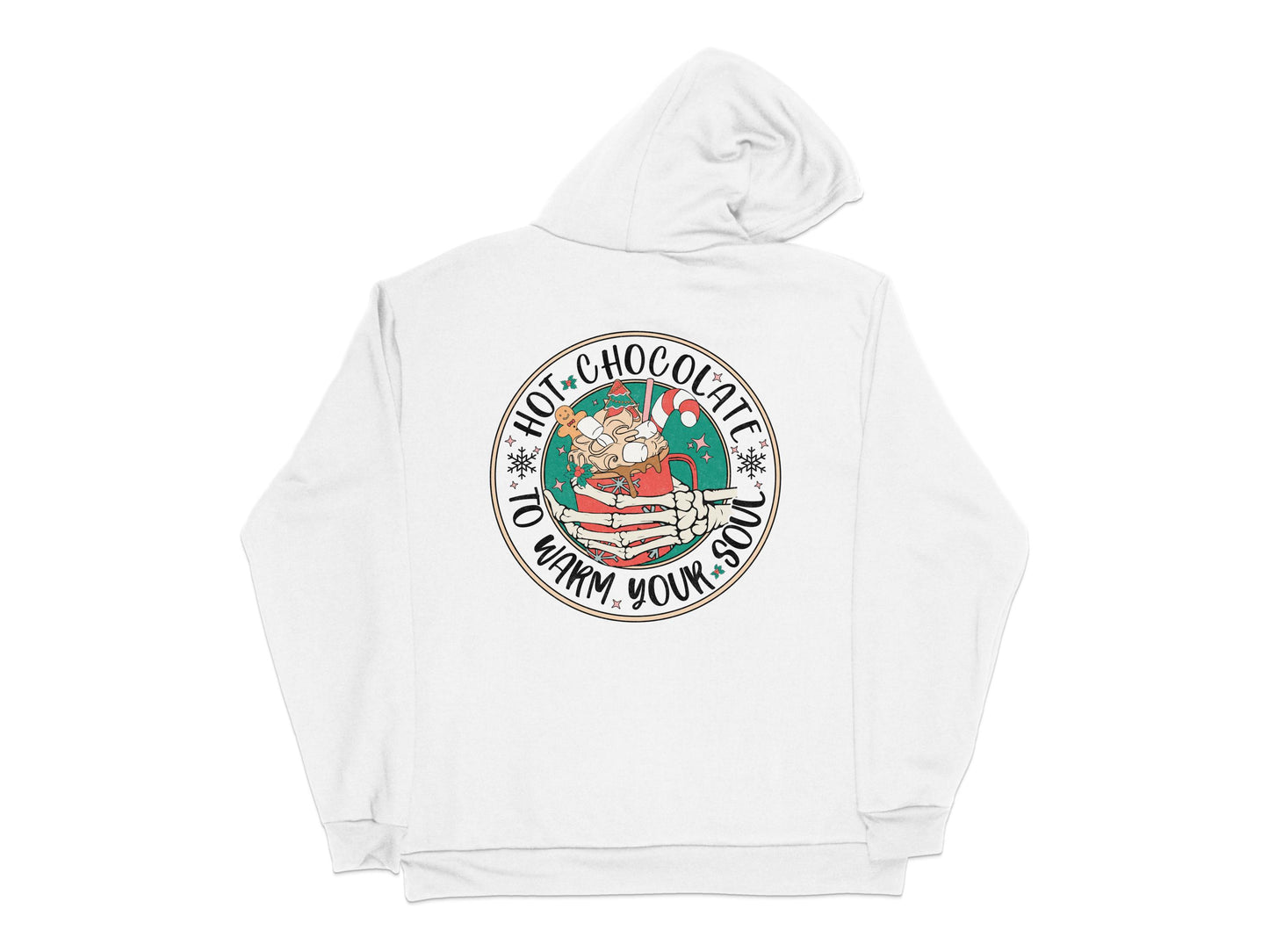 Hot Chocolate Warm Your Soul Graphic Hoodie, Cozy Winter Sweatshirt, Cute Christmas Apparel, Unisex Hoodie