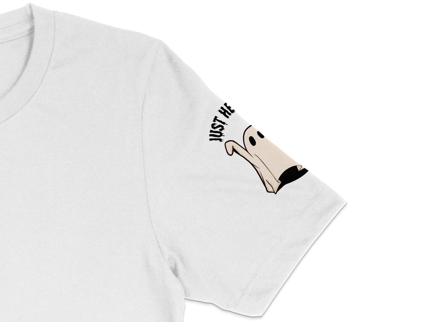 White T-Shirt with Cute Cartoon Dog Design, Unisex Casual Graphic Tee, 'Just Be' Slogan Shirt for All Ages