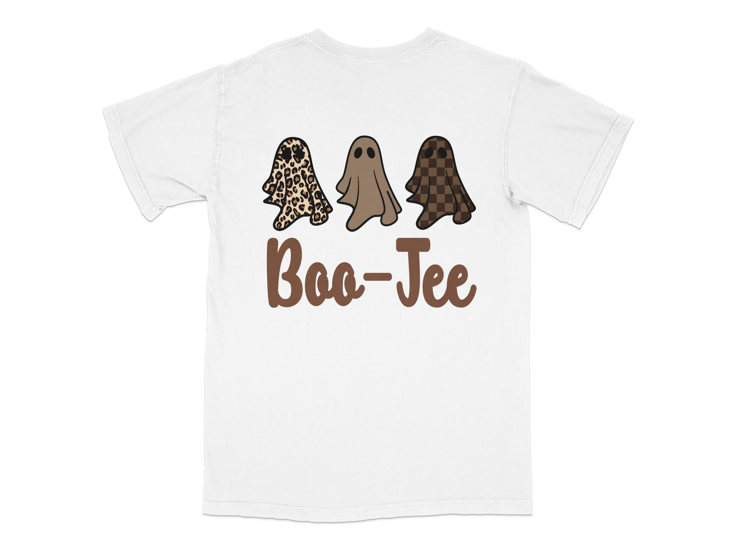 Boo-Tee Ghost Pattern Kids Halloween T-Shirt, Cute Spooky Autumn Apparel, Fall Festival Clothing for Children.