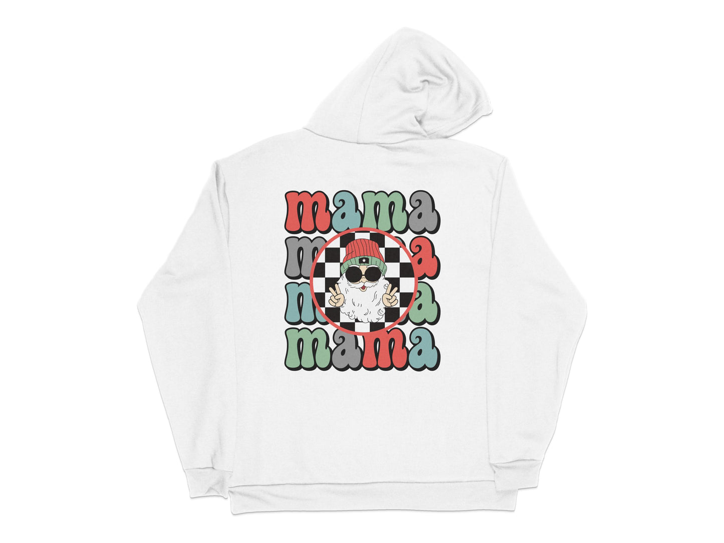 Mama Plaid Print Hoodie, Women's Graphic Sweatshirt, Cool Mom Casual Pullover, Fashionable Streetwear, Unique Gift for Mothers