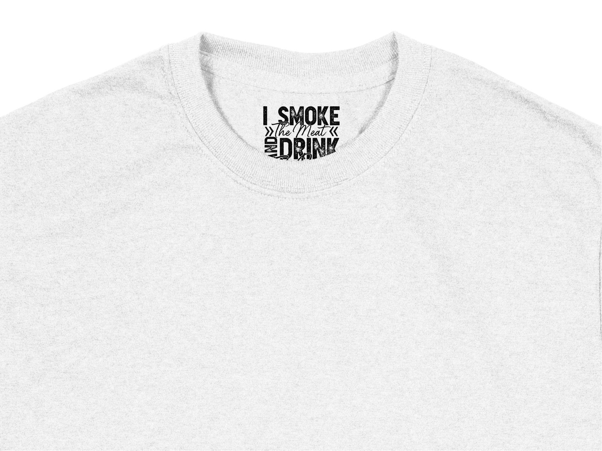 Men's White Graphic T-Shirt 'I Smoke Meat and Drink' Casual Cotton Tee BBQ Lover Gift