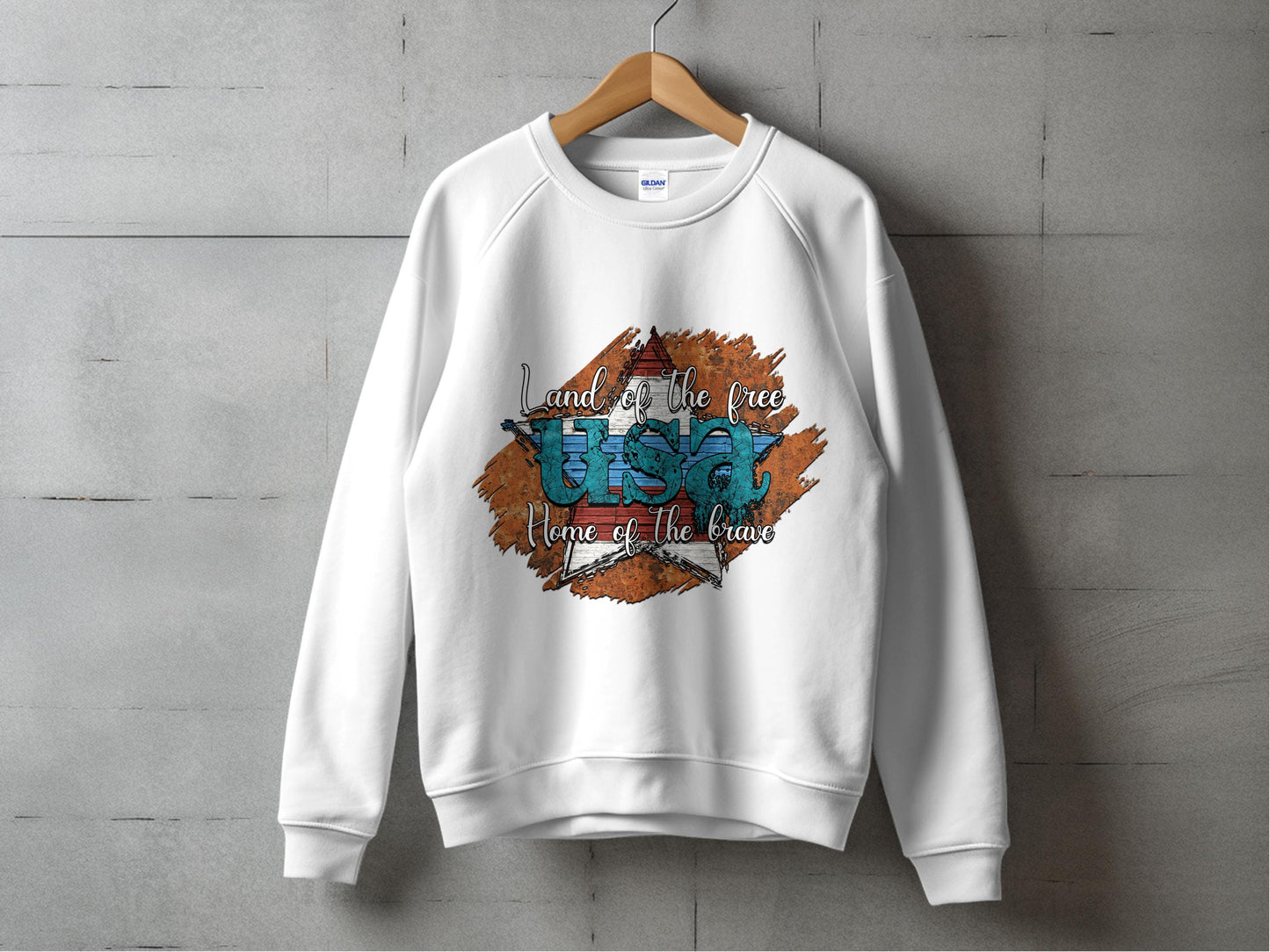 Patriotic Sweatshirt USA Flag Distressed Graphic American Pride Casual Pullover Unisex Clothing