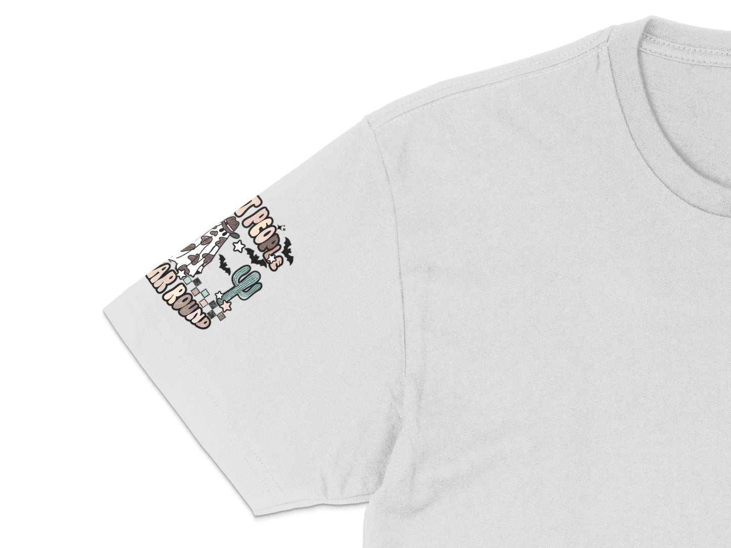 Trendy White T-Shirt with Cactus Graphic Print, Unisex Summer Casual Tee, Soft Cotton Top