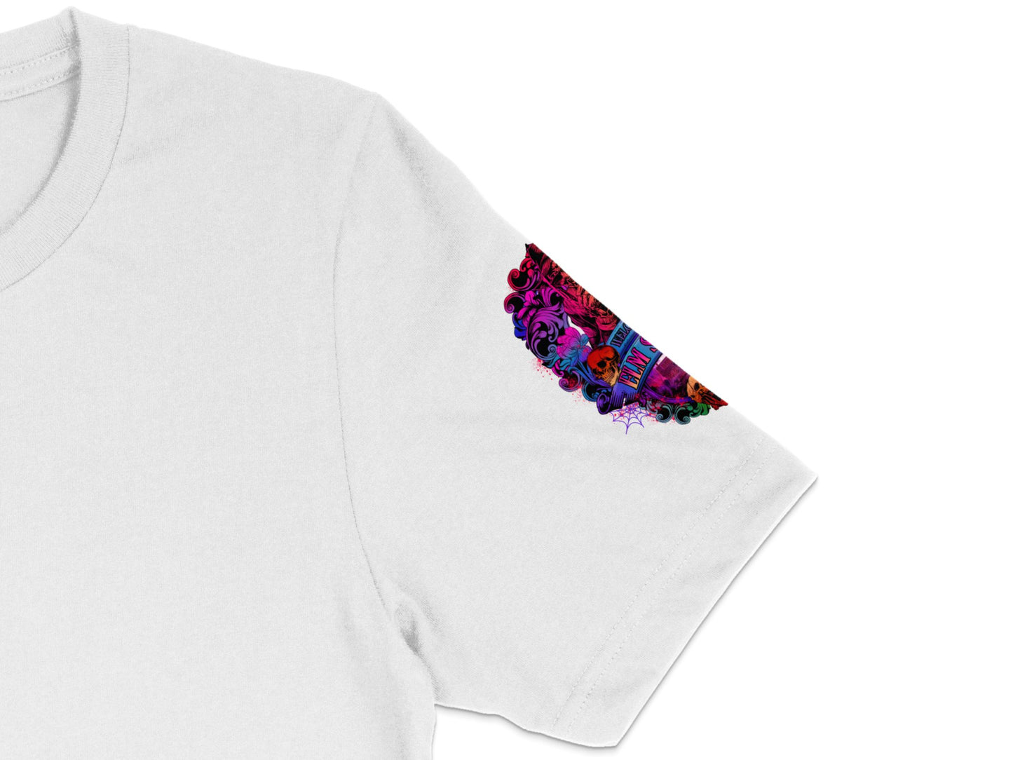 Colorful Embroidered Patch T-Shirt, White Cotton Tee, Boho Chic Women's Top, Unique Floral Embellished Casual Wear