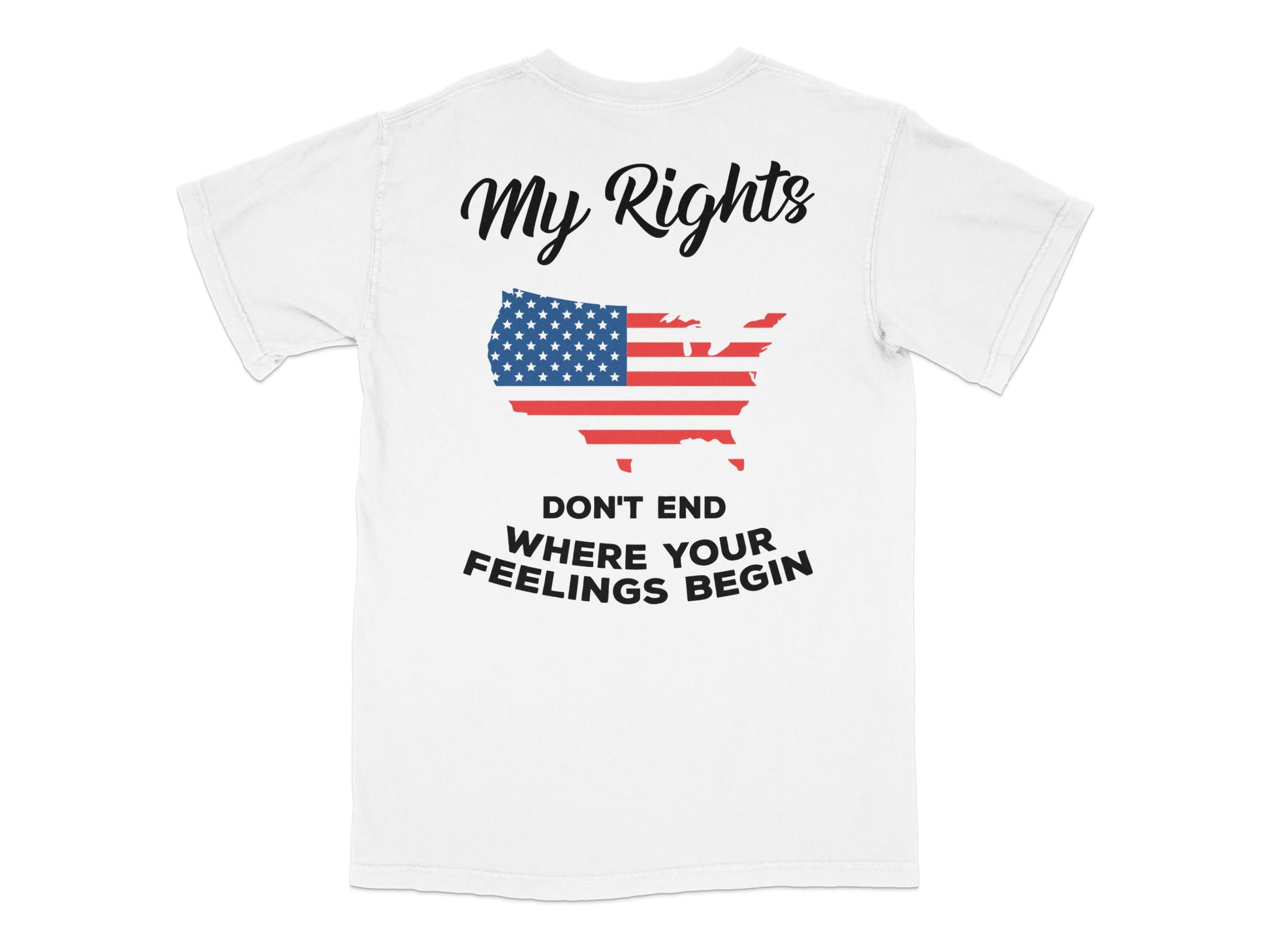 Patriotic T-Shirt My Rights Don't End USA Flag Graphic Tee Unisex Freedom Speech