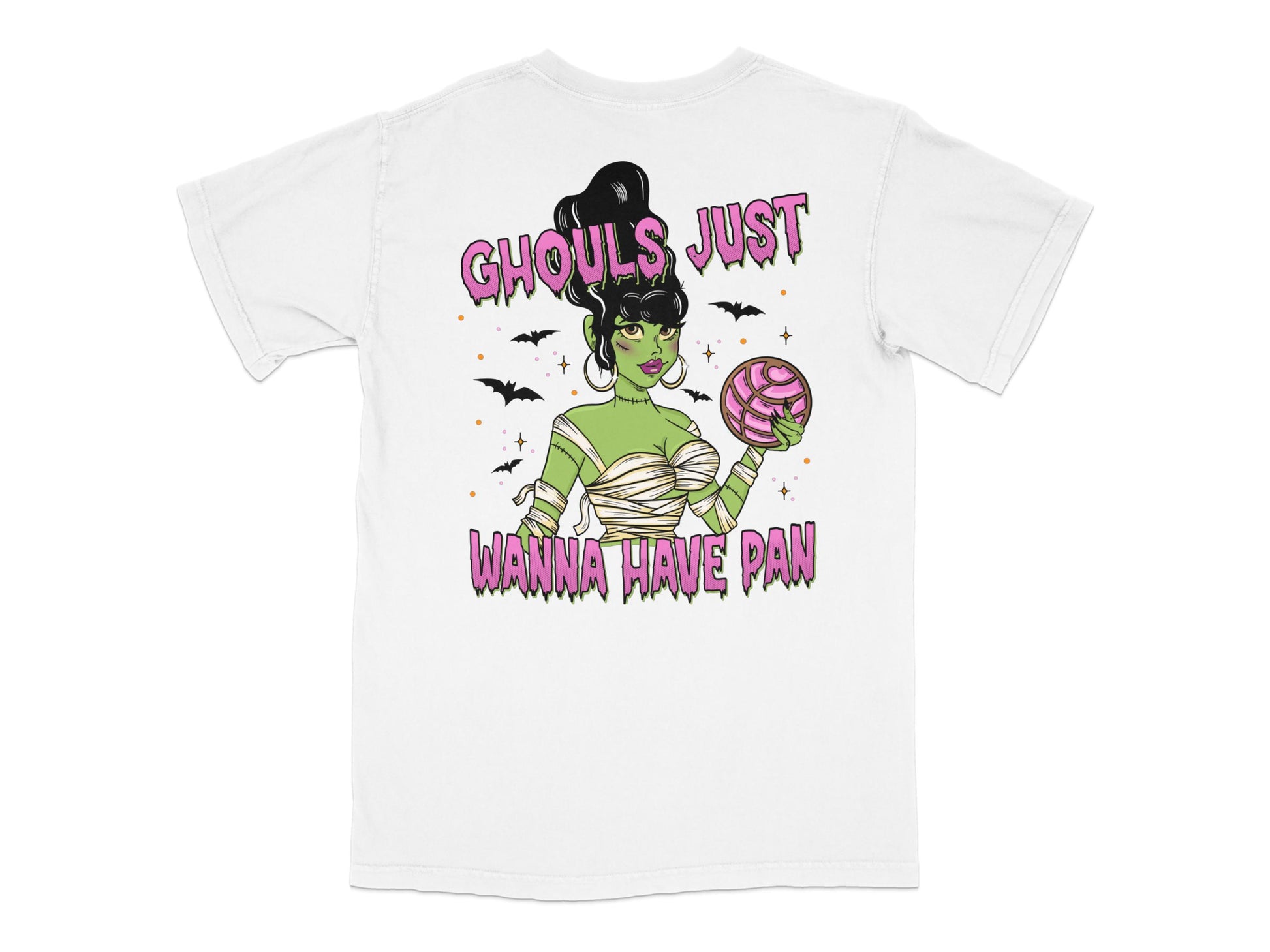 Halloween Ghoul Graphic T-Shirt, Funny Pun Tee, Women's Spooky White Shirt with Cartoon, Casual Creepy Fashion, Cute Monster Apparel