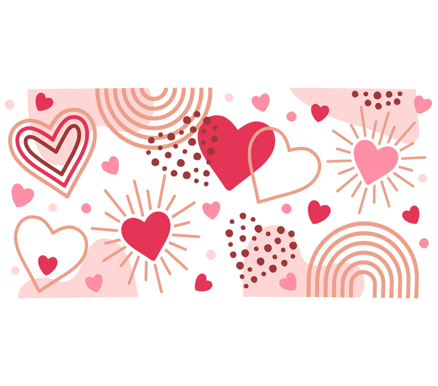Pink and Red Hearts Valentine's Day Seamless Pattern Wallpaper Digital Download