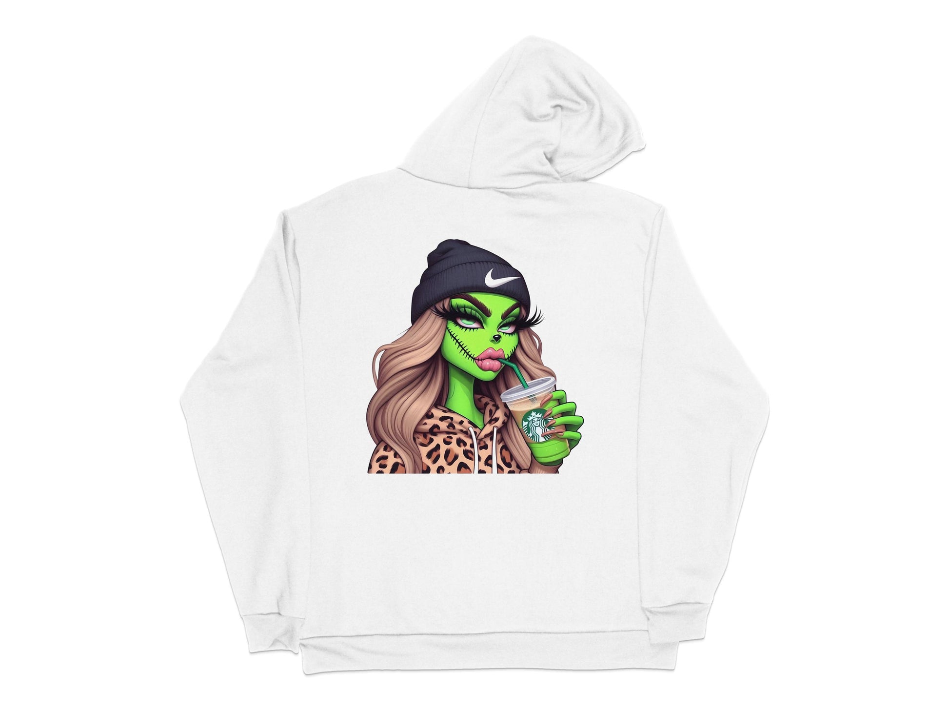 Funky Leopard Print Hoodie, Urban Street Style, Trendy Graphic Hooded Sweatshirt with Illustration