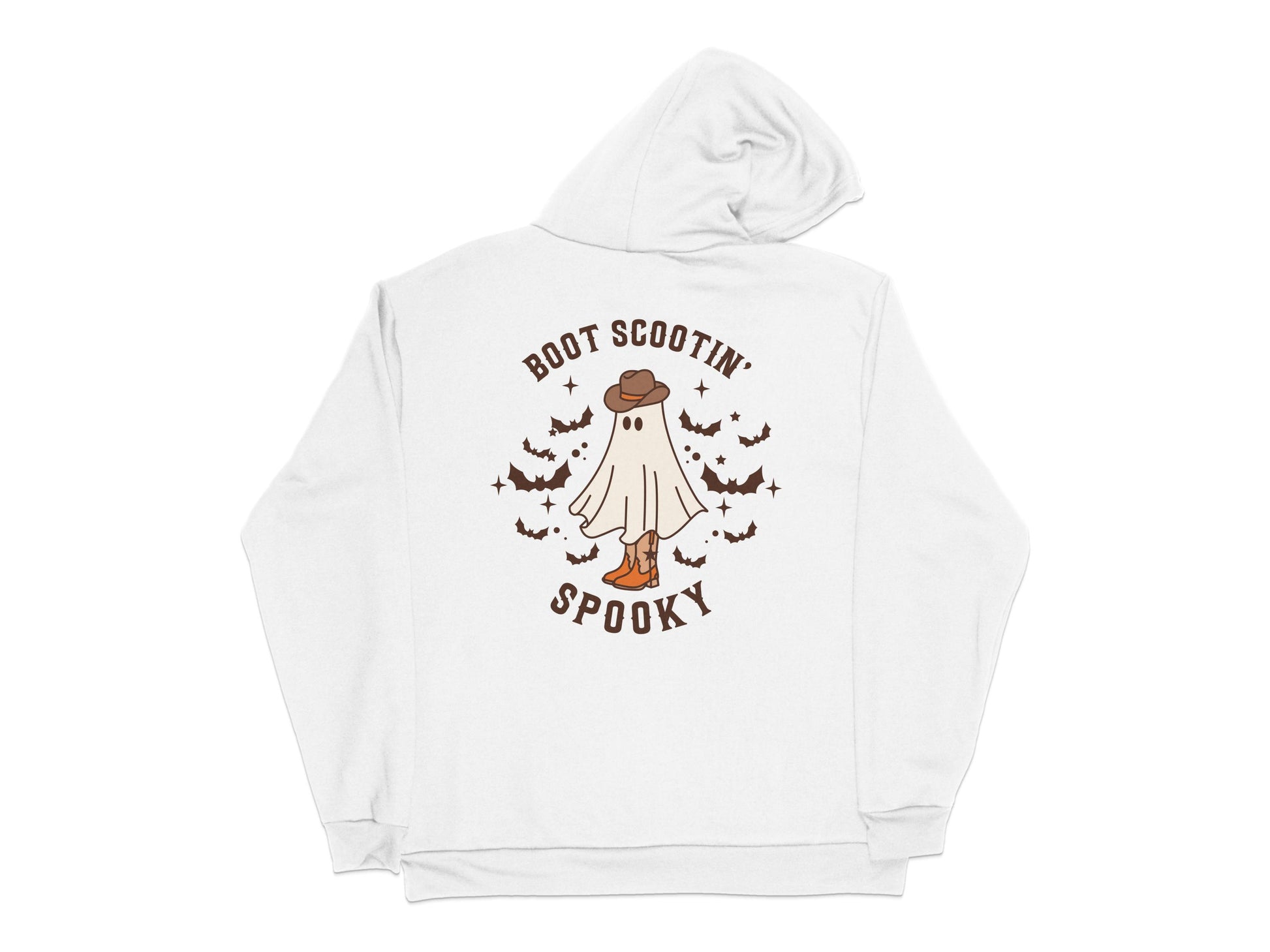 Boot Scootin' Spooky Ghost Hoodie, Funny Halloween Sweatshirt, Autumn Graphic Pullover, Casual Fall Apparel