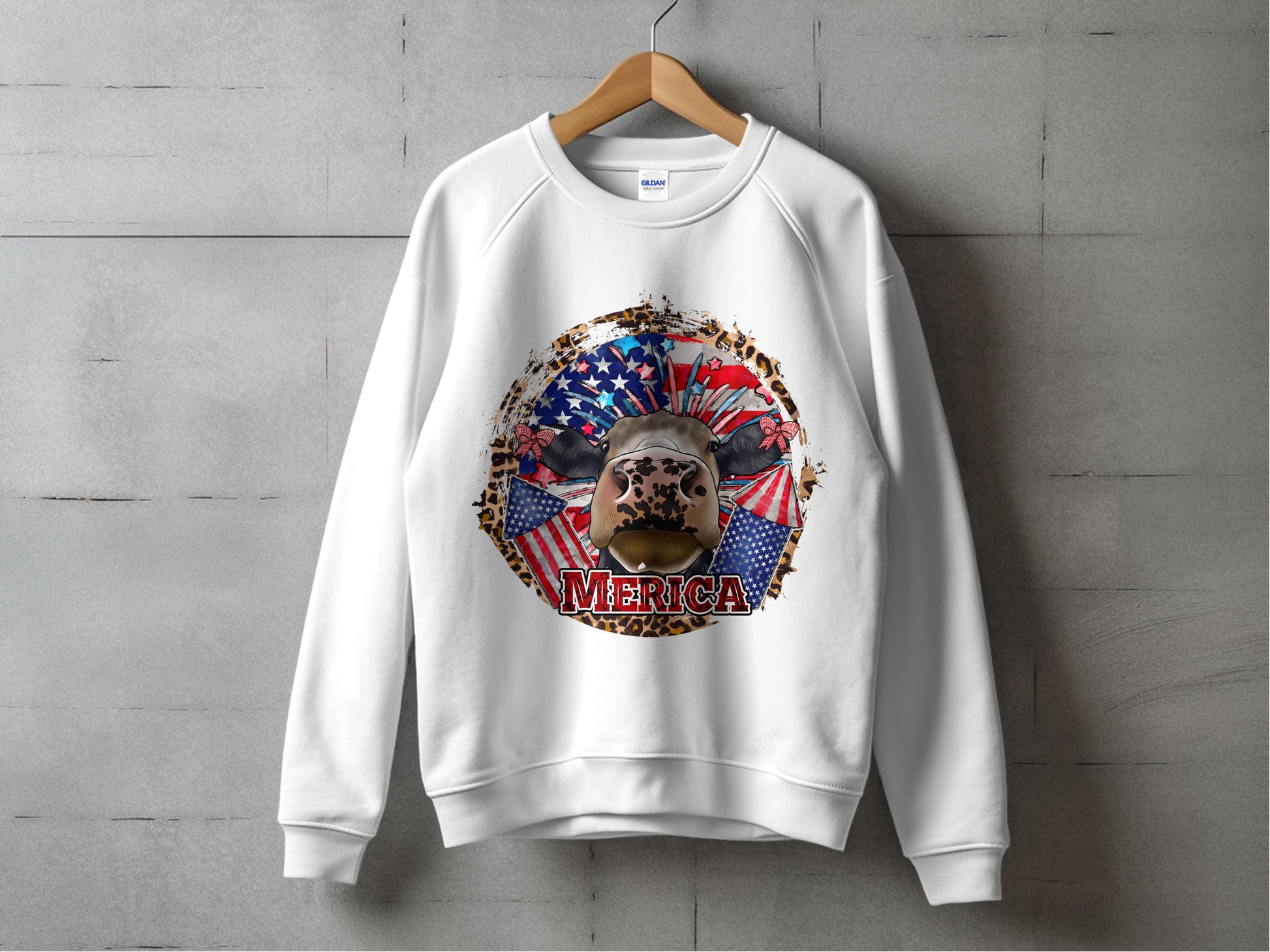 Patriotic Sweatshirt with American Flag and Eagle Print, 'Merica Graphic Pullover, Unisex Casual Outerwear, Trendy USA Sweatshirt