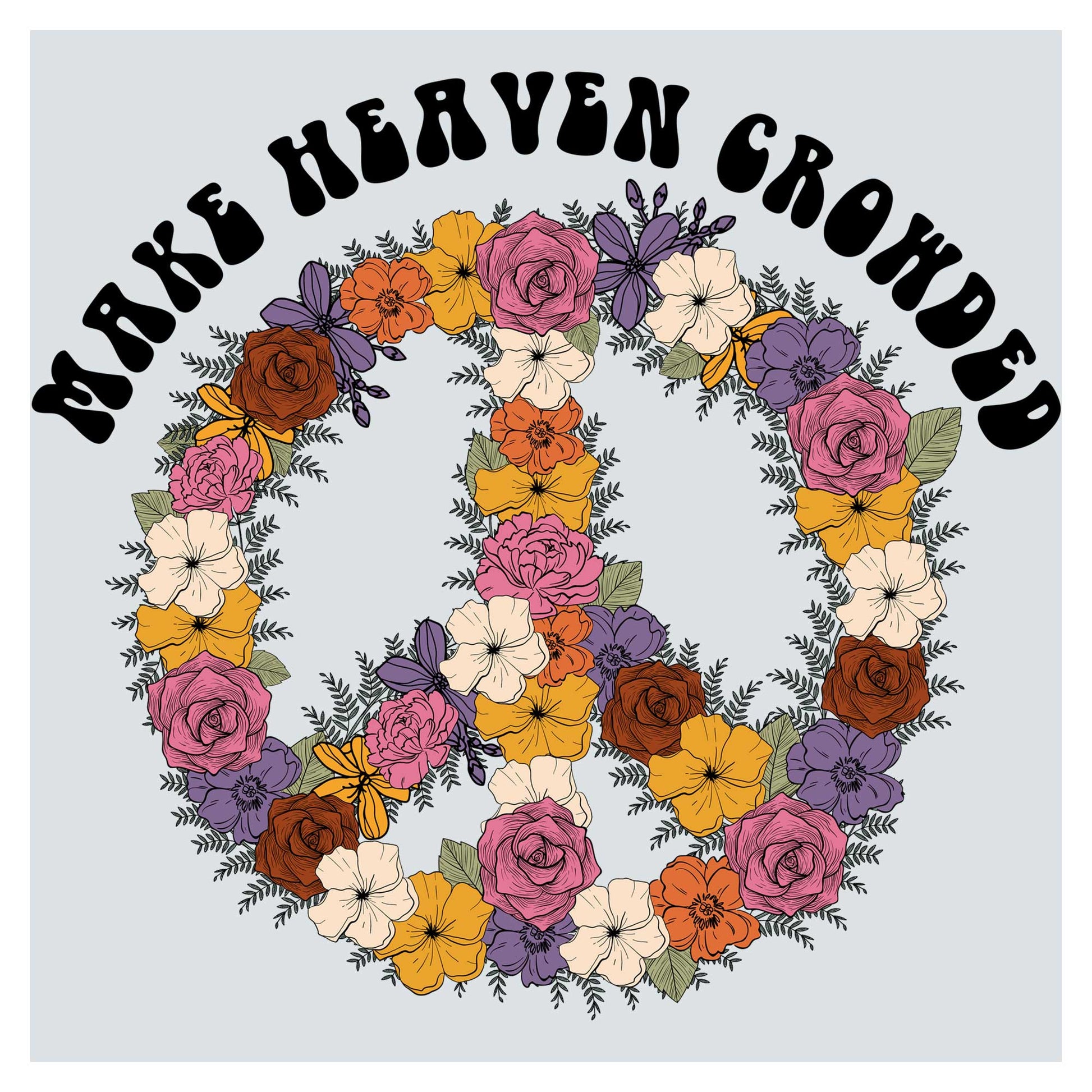 a peace sign made up of flowers