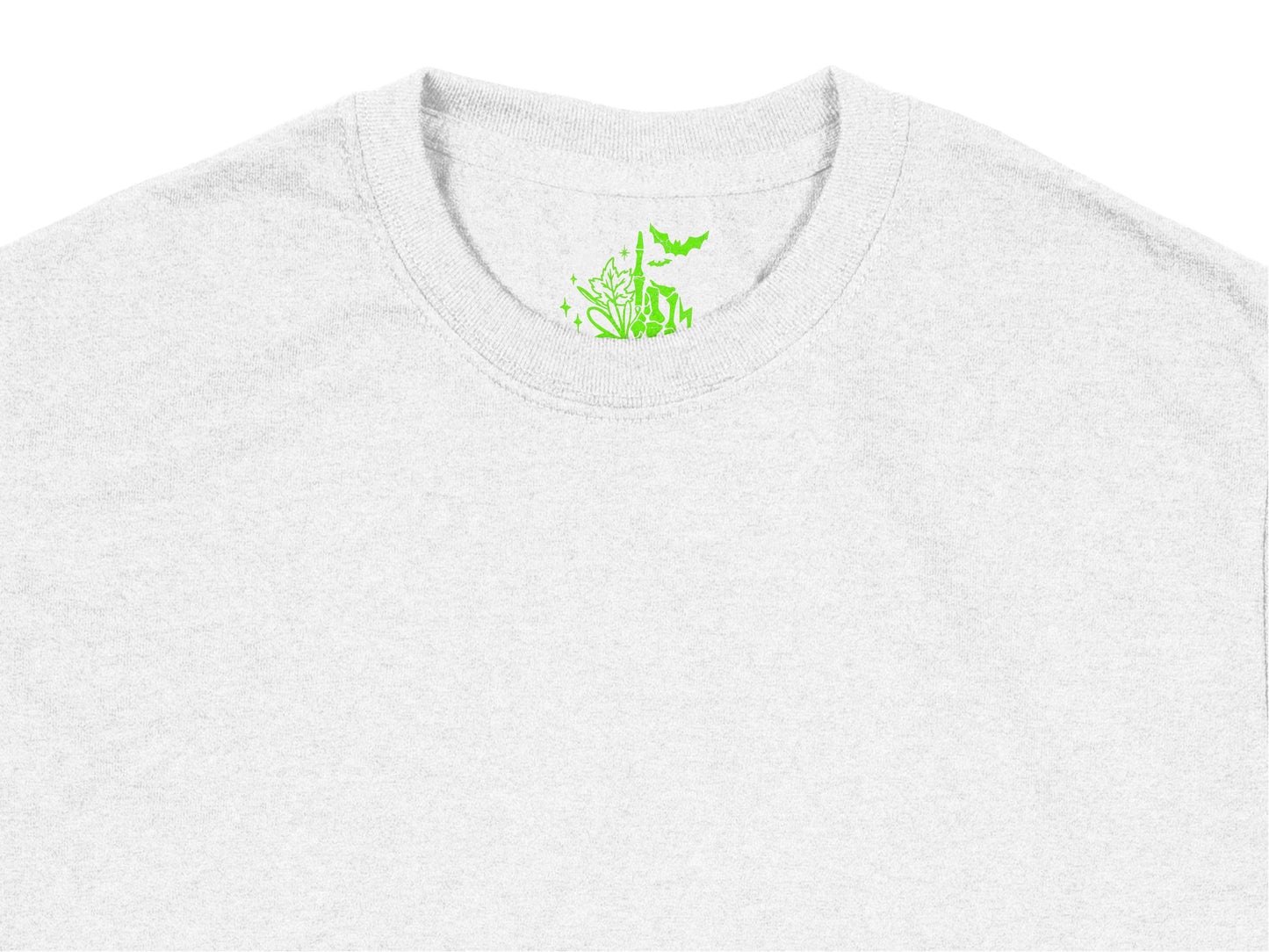 Light Grey Crewneck T-Shirt with Small Green Fern Embroidery, Unisex Soft Cotton Tee, Casual Summer Fashion