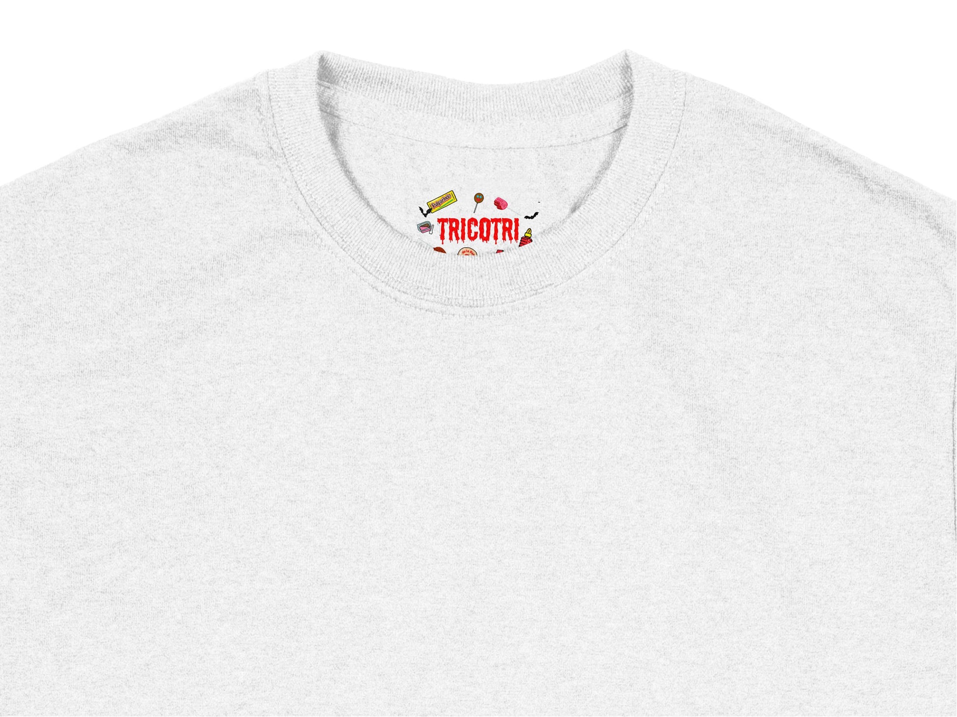 Tricotta White T-Shirt with Embroidered Logo, Casual Summer Top, Unisex Fashion Tee