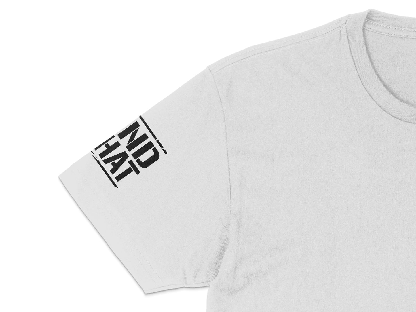 Classic White T-Shirt with Bold Black Text Design, Unisex Modern Tee for Casual Wear
