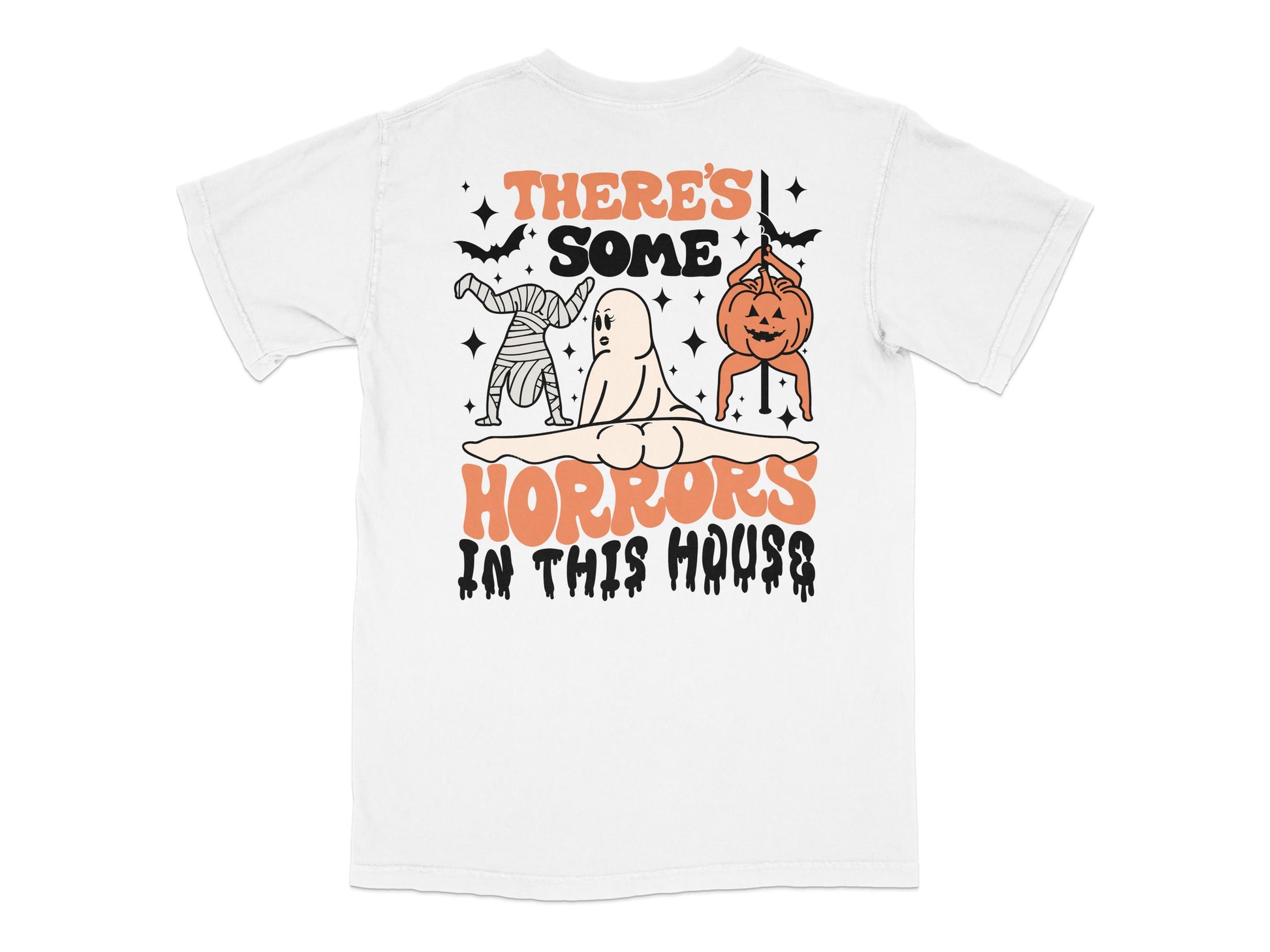 Halloween T-Shirt, Funny Ghost Pumpkin Graphic Tee, Spooky Casual Horror Shirt for Men and Women