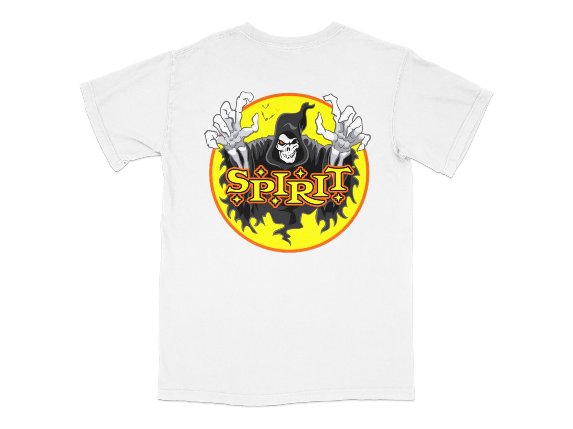 Men's Graphic T-Shirt, Vintage Skull Spirit Print, Halloween Themed, Retro Style Tee, Casual Summer Fashion, White Cotton Shirt