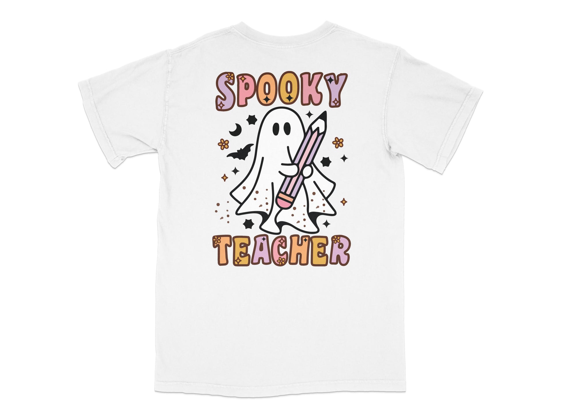 Spooky Teacher Halloween T-Shirt, Cute Ghost Graphic Tee, Unisex Fall Apparel, Casual School Outfit
