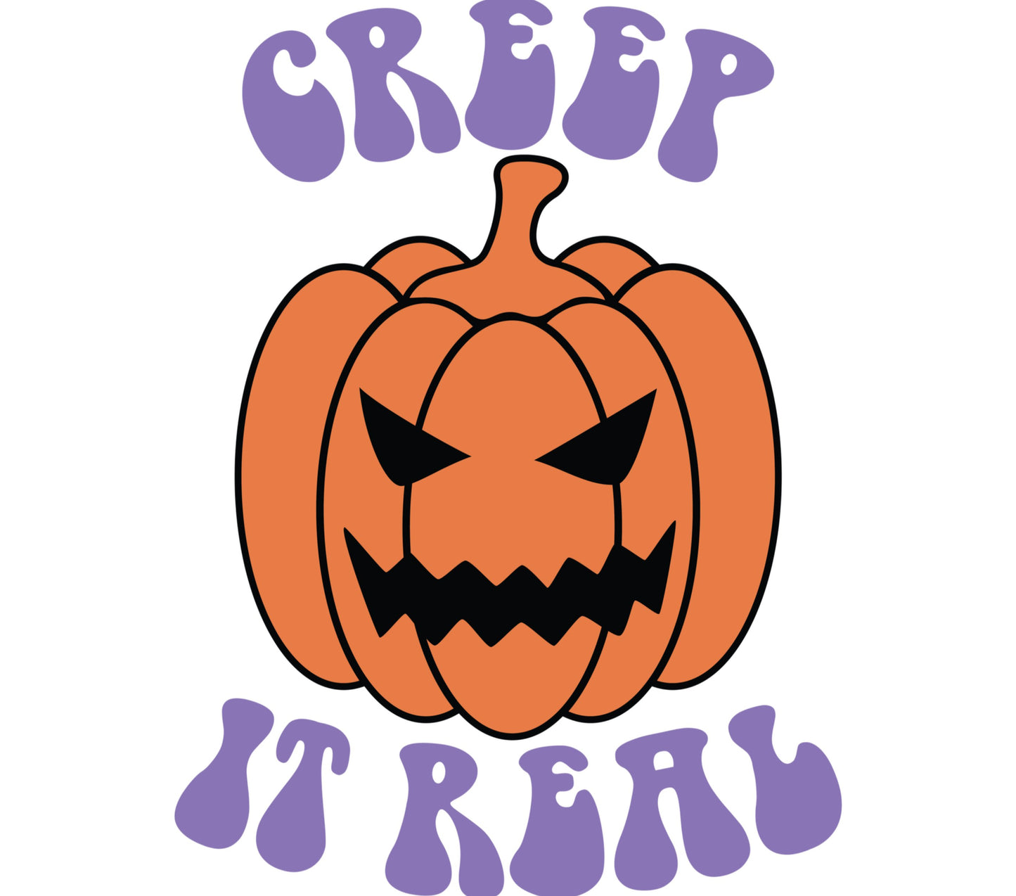 Halloween Pumpkin Sticker, Creep it Real, Spooky Orange Jack-O-Lantern Decal, Trick or Treat Decor