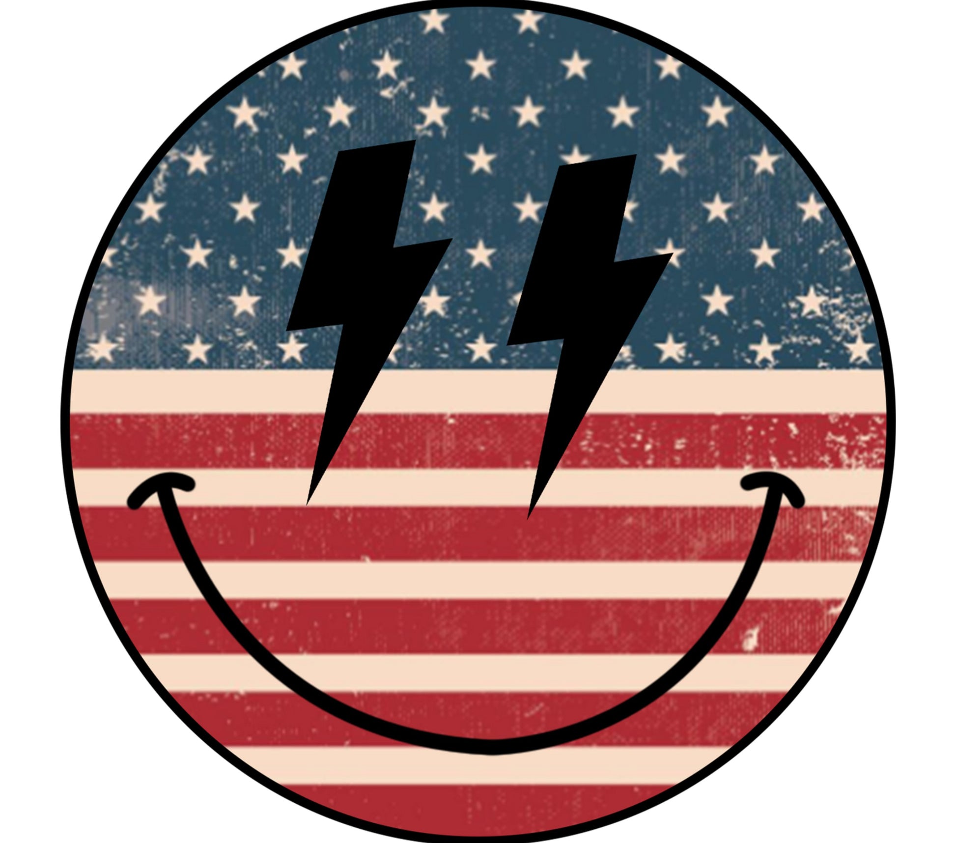 American Flag Smiley Face Button, Patriotic Badge, USA Flag Pin, Vintage Style, Fourth of July Accessory