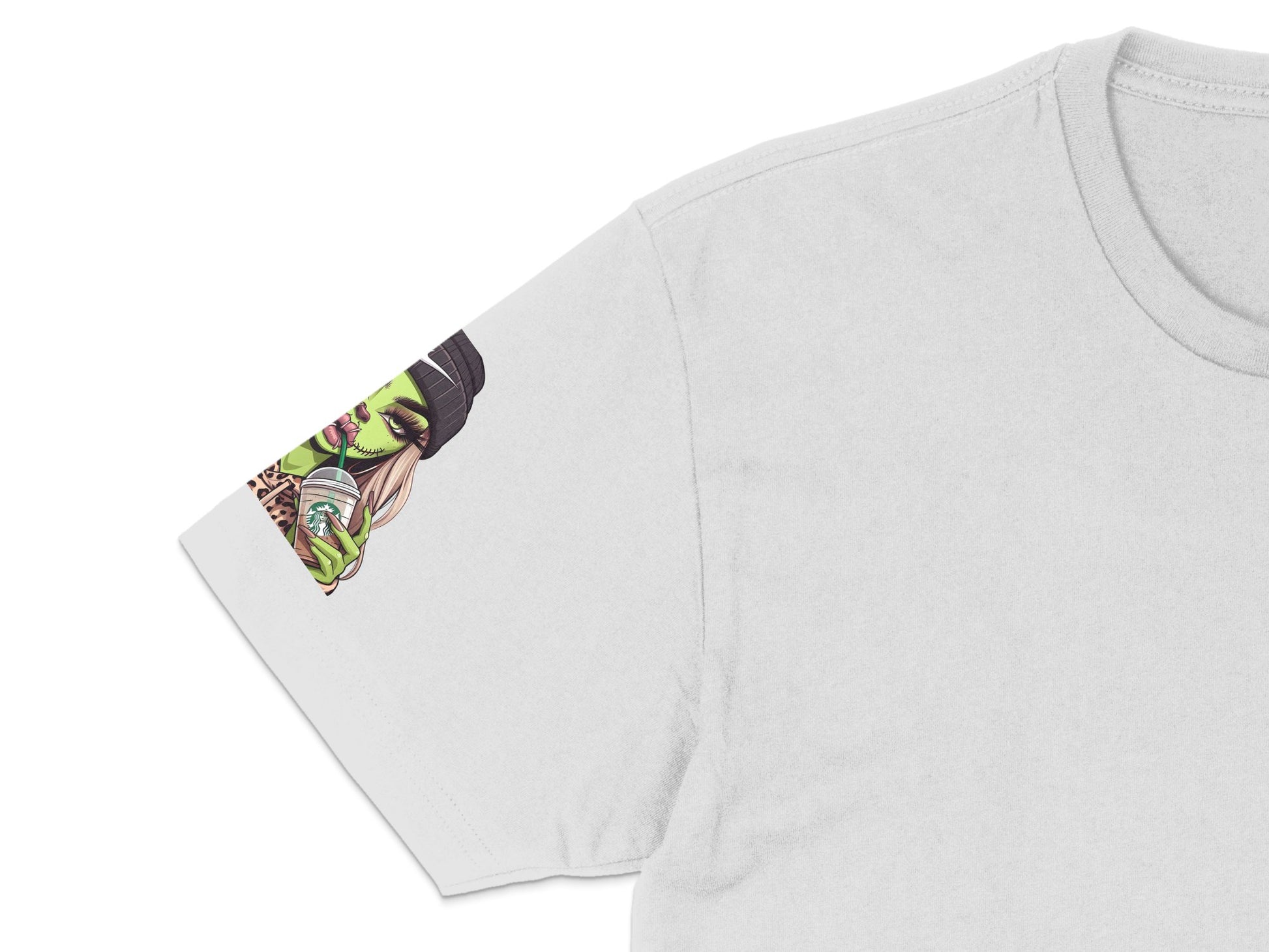 Women's Graphic T-Shirt with Unique Green Monster Print, Casual Cotton Tee, Colorful Summer Top for Y2K Style Fashion Enthusiasts.