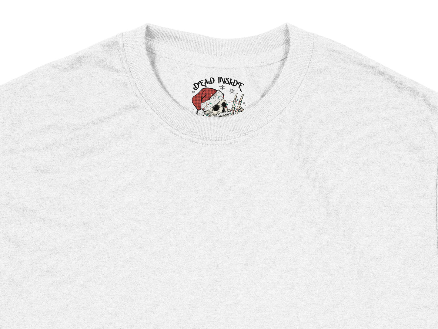 Dead Inside T-Shirt, Funny Santa Zombie Graphic Tee, White Casual Unisex Top, Holiday Humor Shirt, Gift Idea