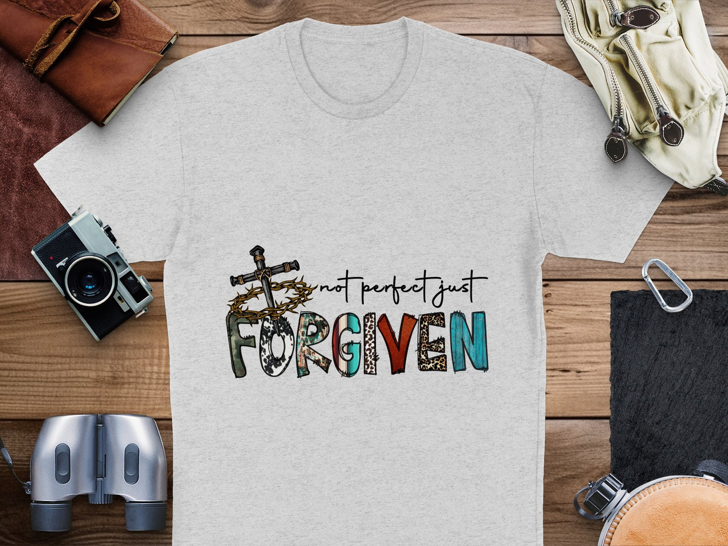 Forgiven Christian T-Shirt, Inspirational Faith Based Graphic Tee, Religious Casual Wear, Unisex Cotton Shirt