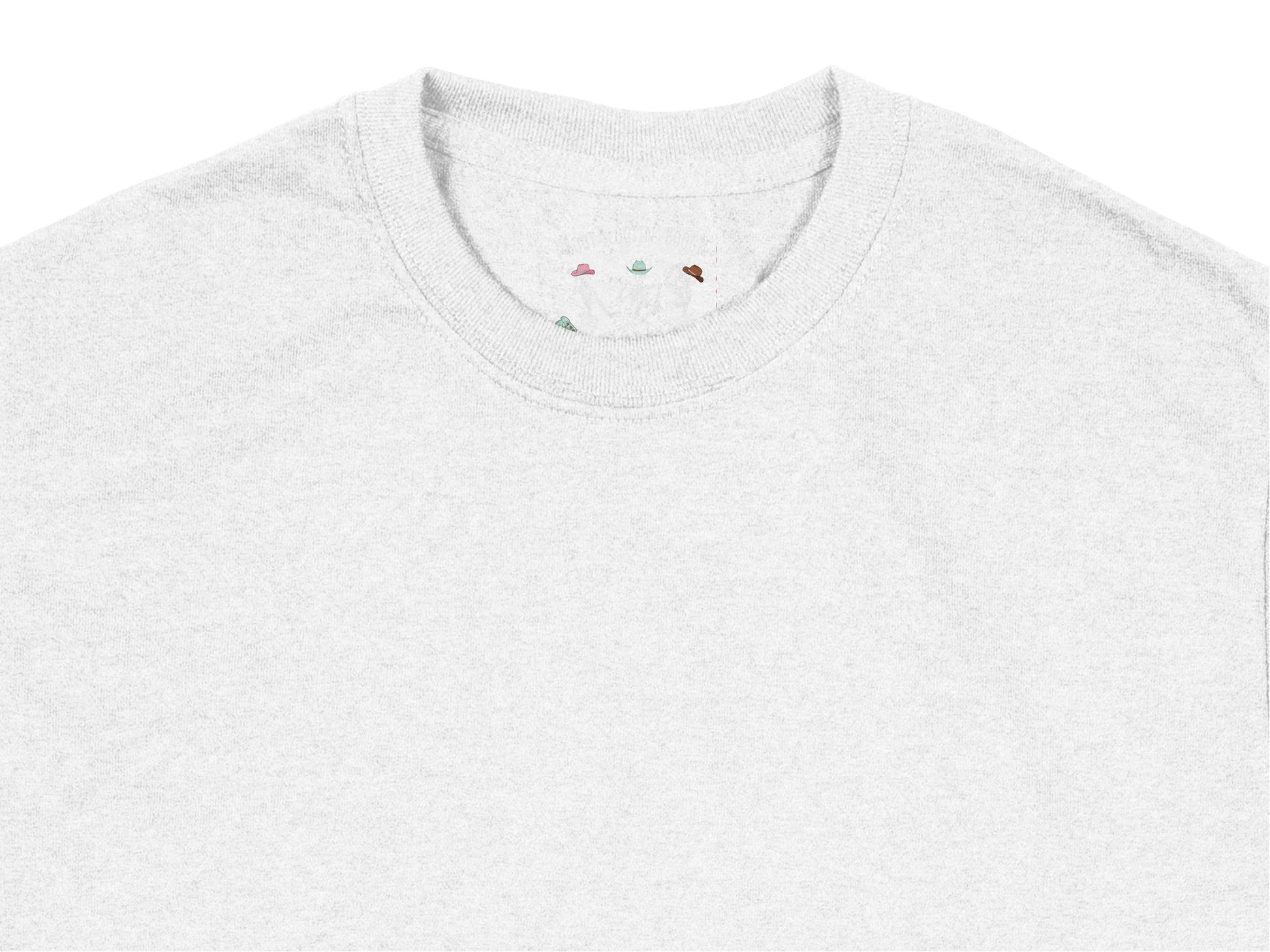 Minimalist White T-Shirt with Small Embroidered Fruit Design, Casual Unisex Cotton Tee