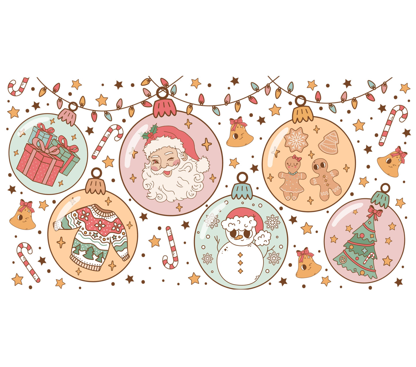 Festive Christmas Ornament Design, Santa Claus, Gifts, Cookies Pattern, Holiday Decor, Digital Download for Crafting and Printing