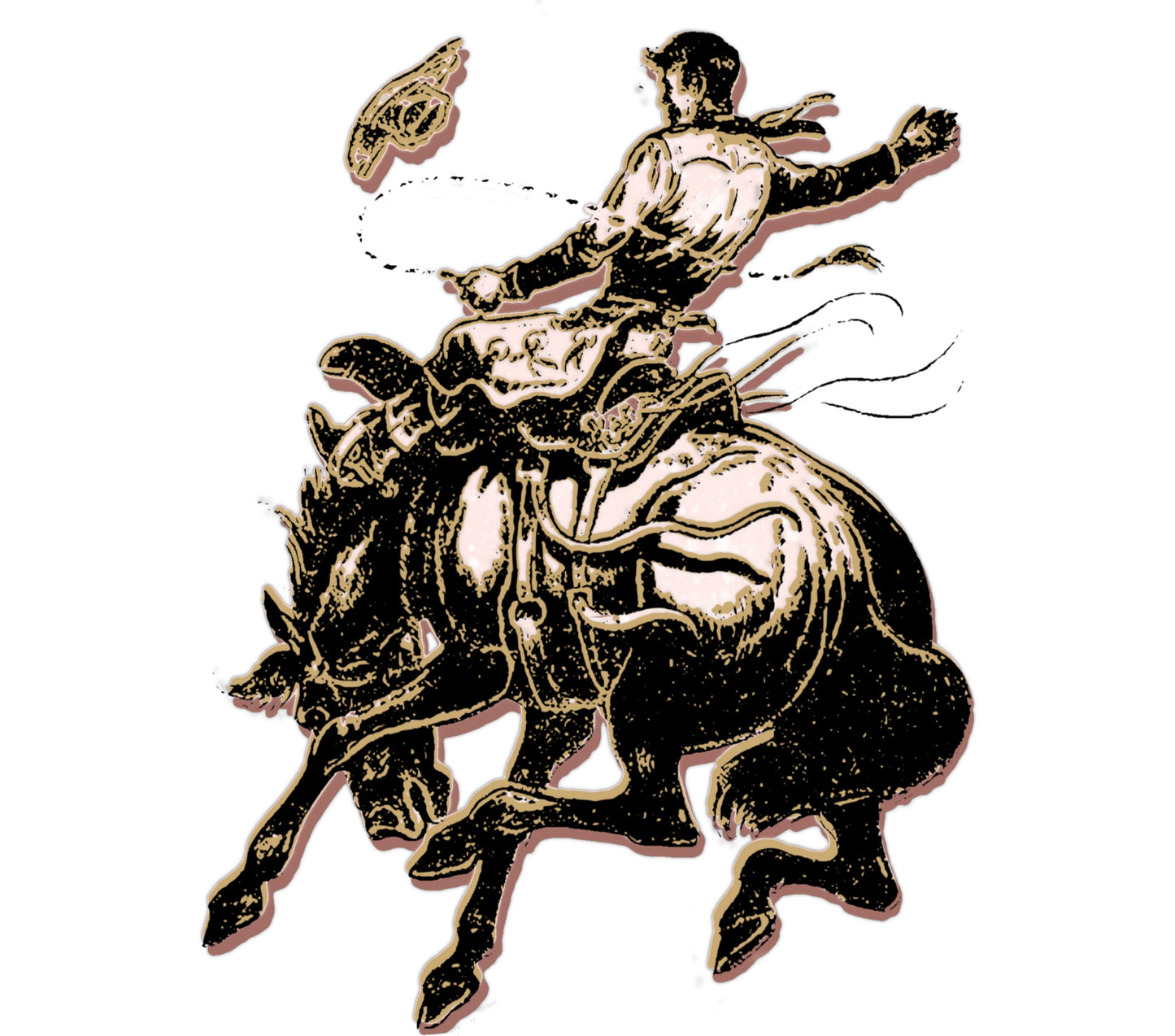 Vintage Cowboy Sticker, Wild West Horseback Rider, Retro Rodeo Decal, Waterproof Vinyl, Unique Western Decor, Durable Laptop Sticker