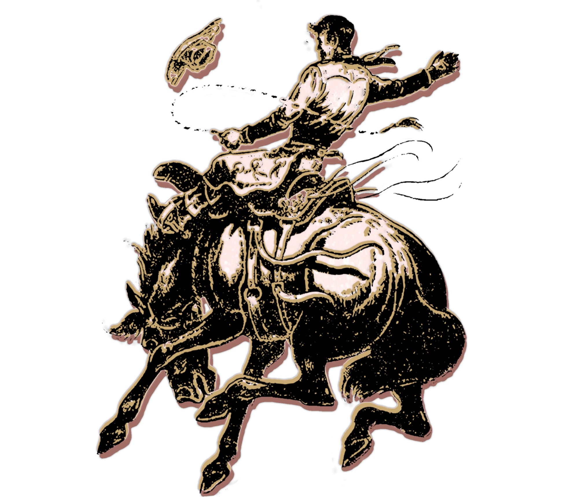 Vintage Cowboy Sticker, Wild West Horseback Rider, Retro Rodeo Decal, Waterproof Vinyl, Unique Western Decor, Durable Laptop Sticker