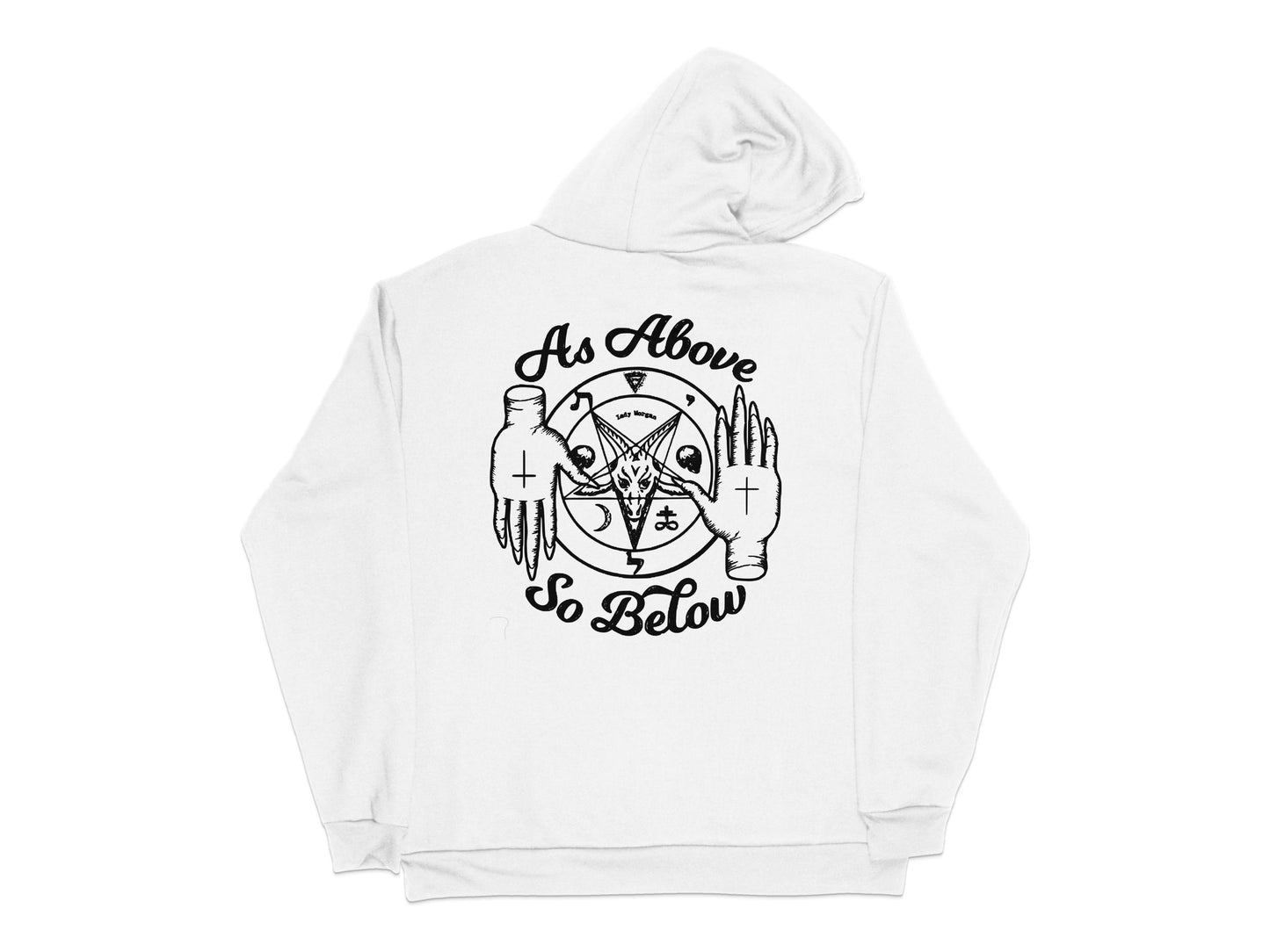 As Above So Below Hoodie, Occult Design Pullover, White Witchcraft Symbol Sweatshirt, Unisex Mystic Apparel