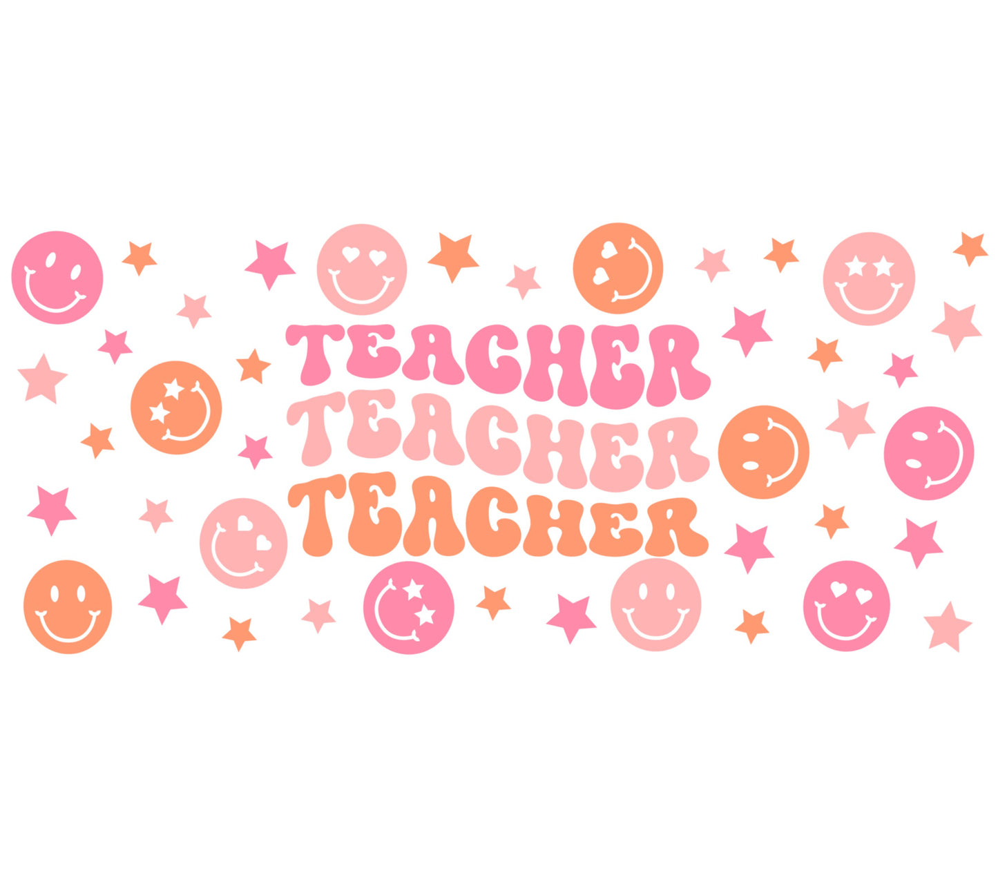 Teacher Appreciation Sticker Pack, Smiley Face and Stars, Colorful Classroom Decor, Customizable Vinyl Stickers
