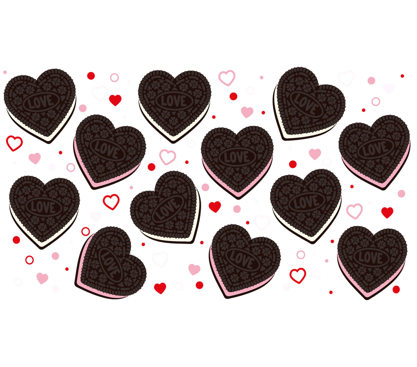 Love Heart Pattern Valentine's Day Clipart, Digital Download, Romantic Graphics, Scrapbooking, Wedding Decor, Craft Supplies