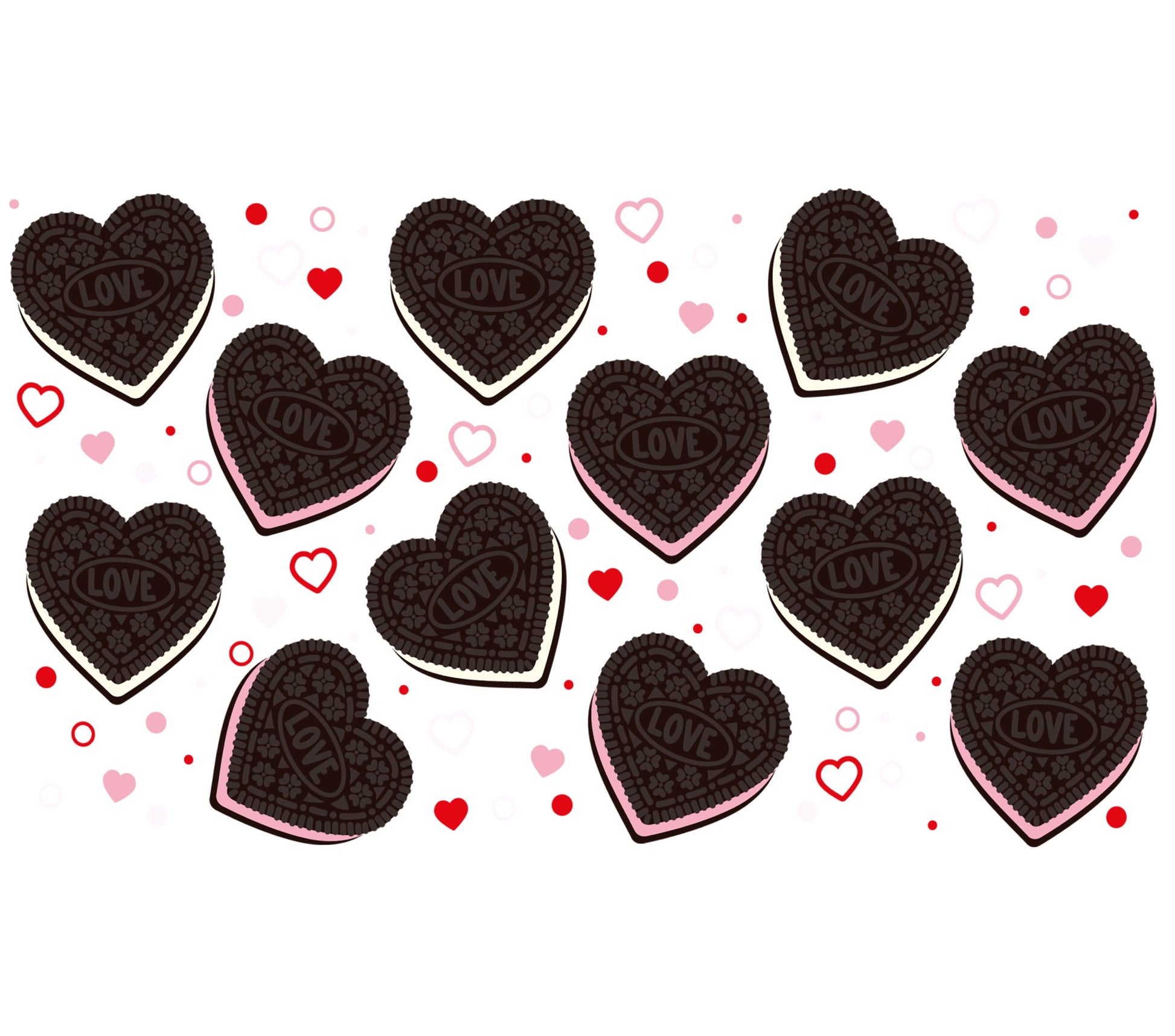 Love Heart Pattern Valentine's Day Clipart, Digital Download, Romantic Graphics, Scrapbooking, Wedding Decor, Craft Supplies