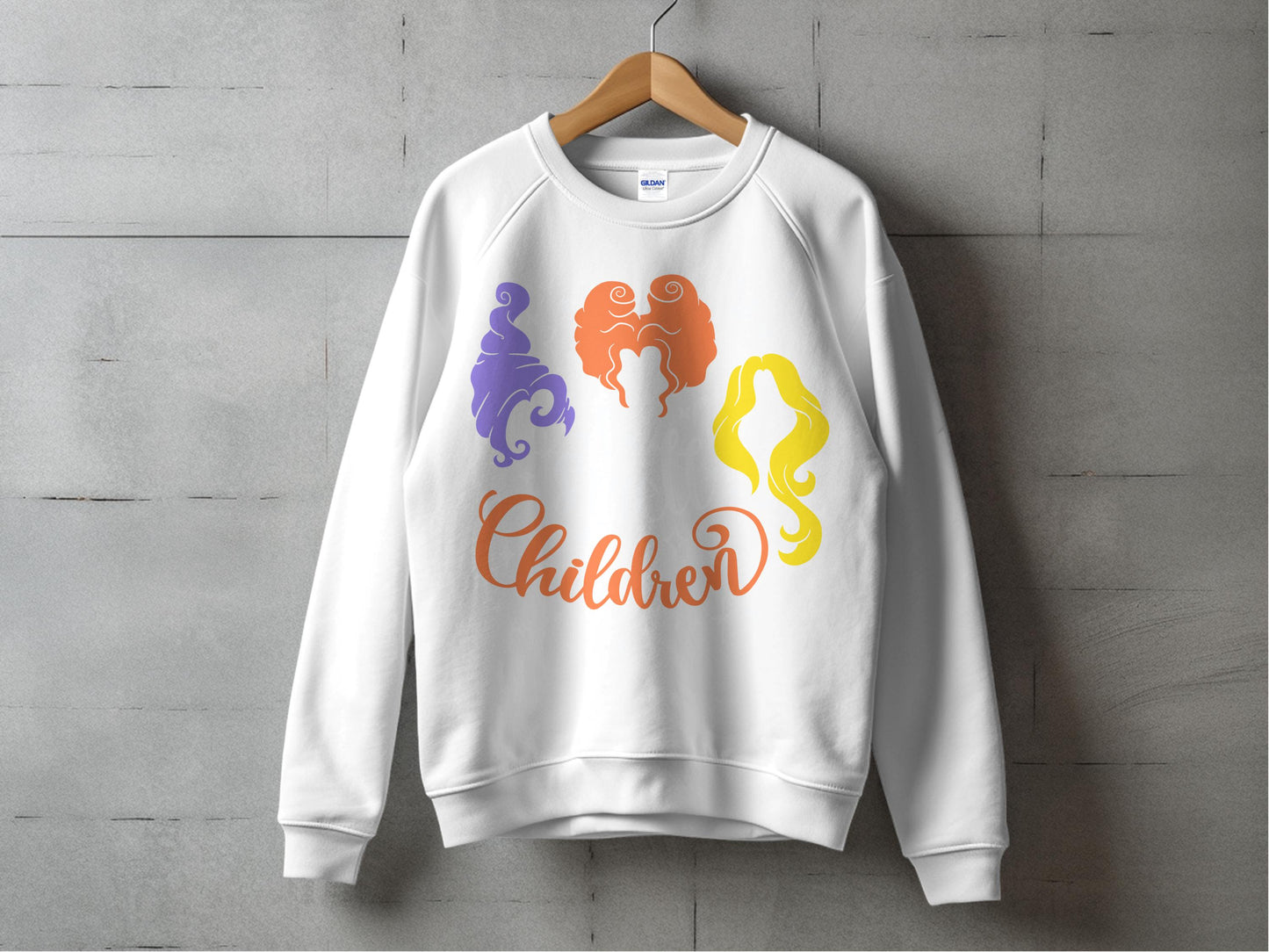 Children Colorful Silhouette Sweatshirt, Unisex Adult Casual Pullover, Graphic Crewneck Sweatshirt for All Ages