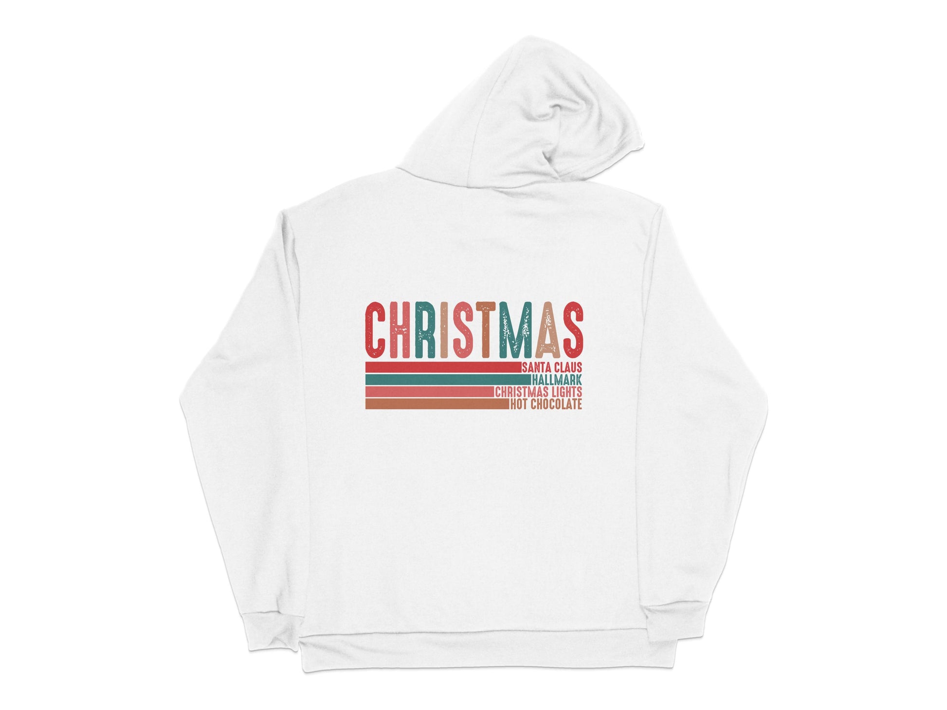 Christmas Hoodie Santa Claus Hot Chocolate Winter Design Casual Holiday Sweatshirt Unisex